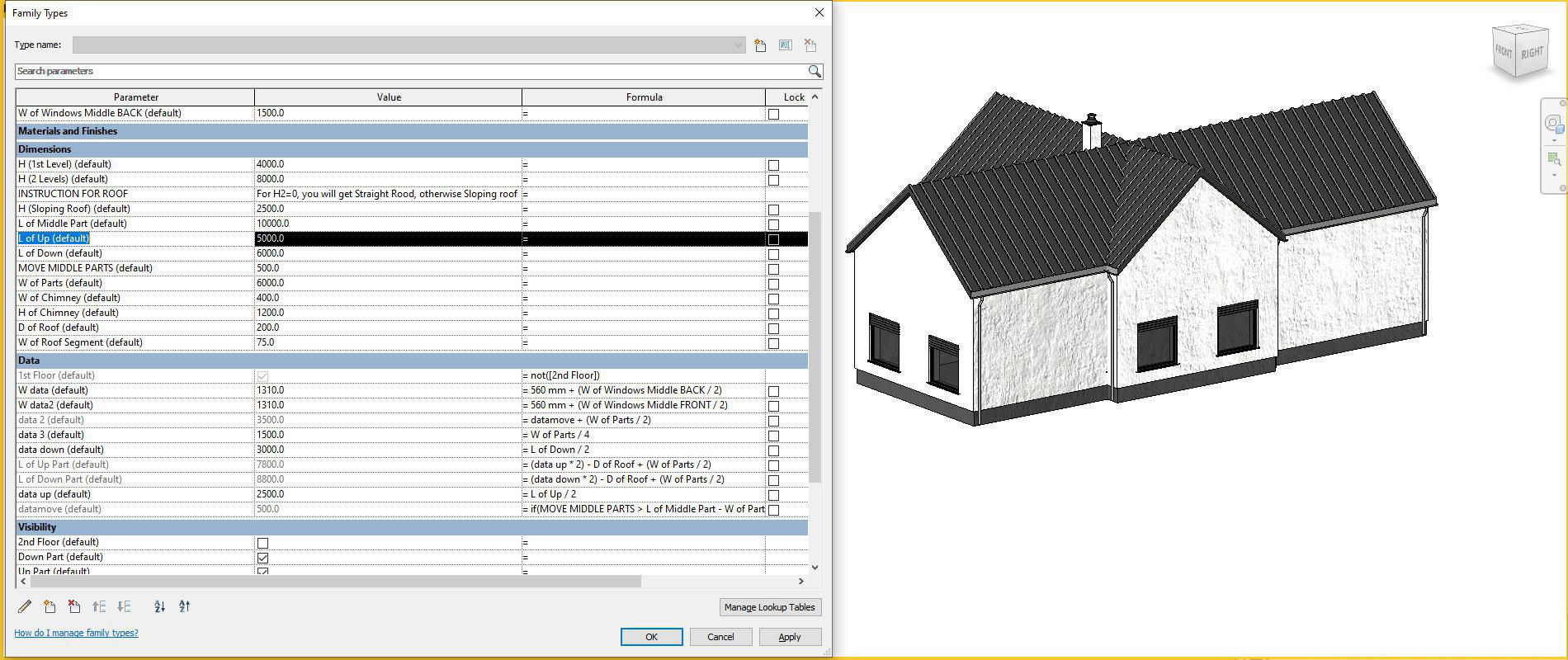 Full parametric HOUSE created in Revit Family Low-poly 3D model_42