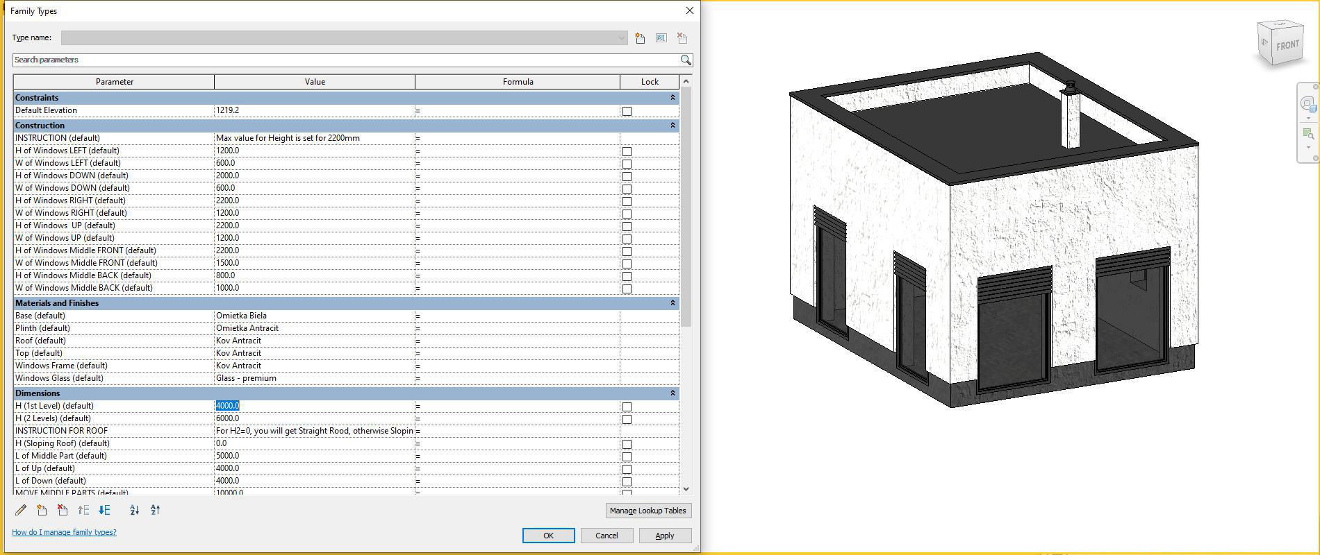 Full parametric HOUSE created in Revit Family Low-poly 3D model_11