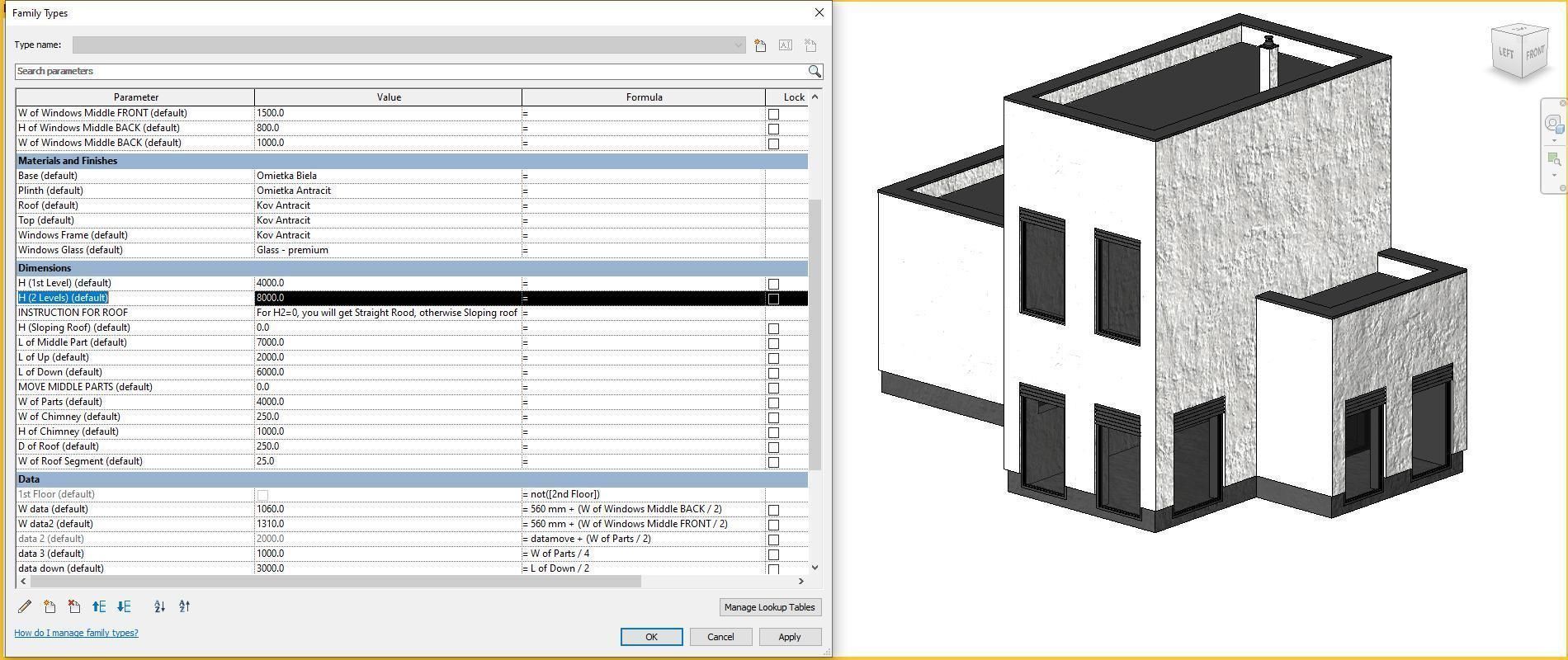 Full parametric HOUSE created in Revit Family Low-poly 3D model_23