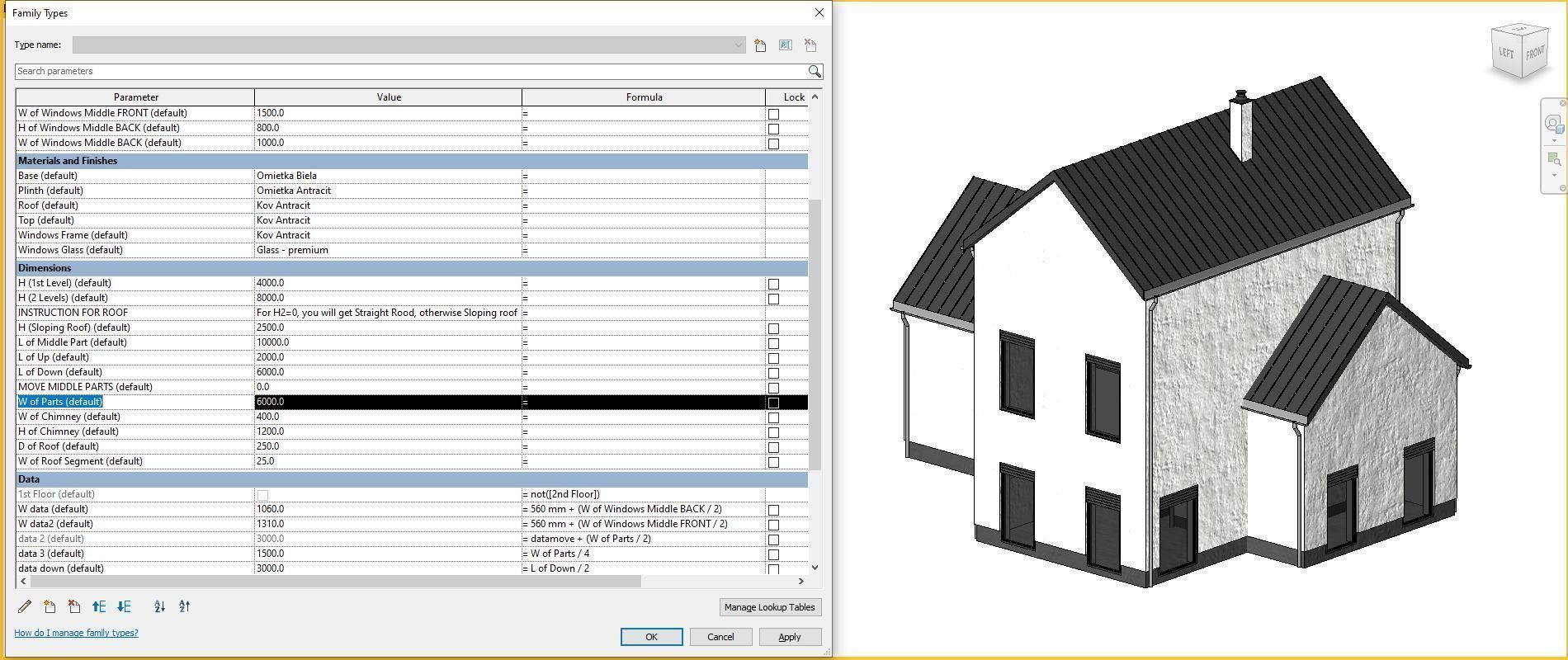 Full parametric HOUSE created in Revit Family Low-poly 3D model_29