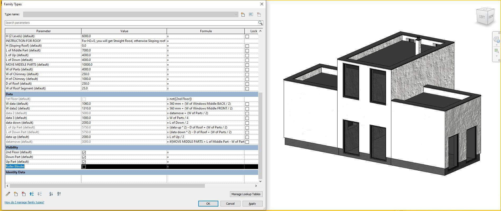 Full parametric HOUSE created in Revit Family Low-poly 3D model_17