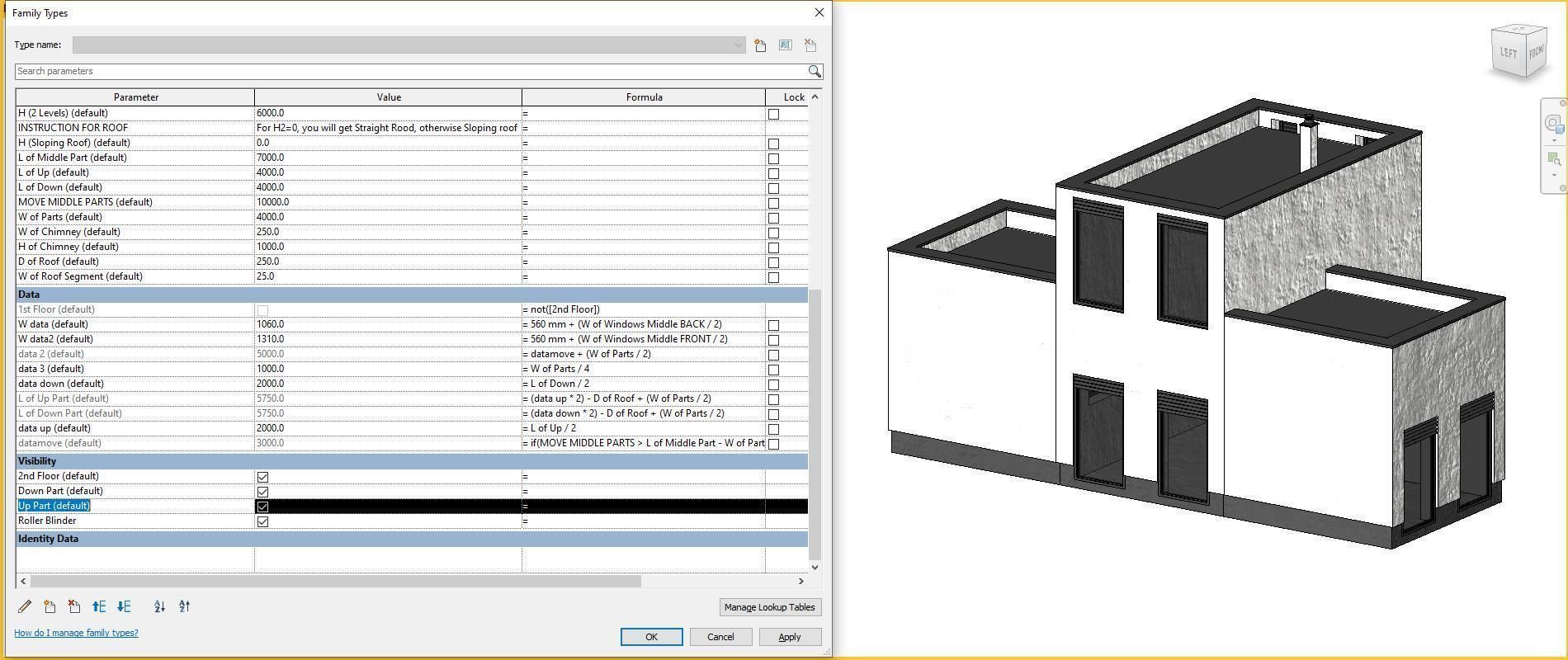 Full parametric HOUSE created in Revit Family Low-poly 3D model_16
