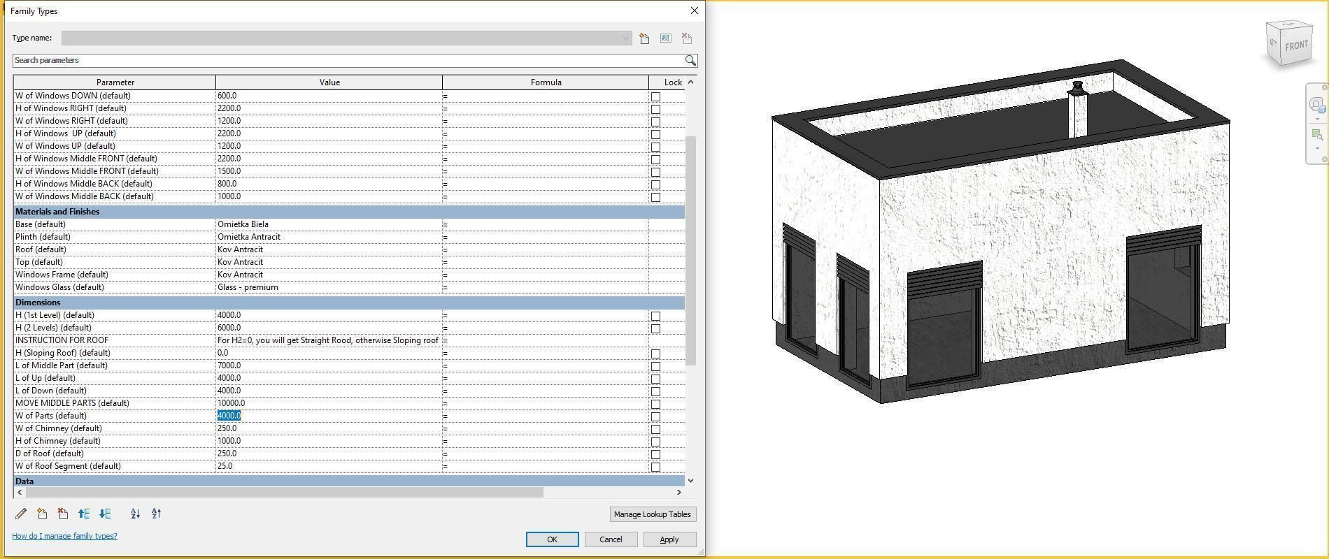 Full parametric HOUSE created in Revit Family Low-poly 3D model_13