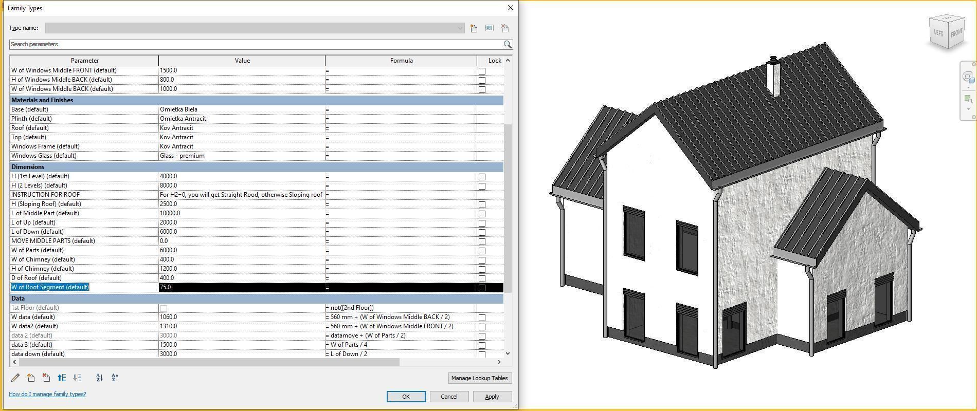 Full parametric HOUSE created in Revit Family Low-poly 3D model_32