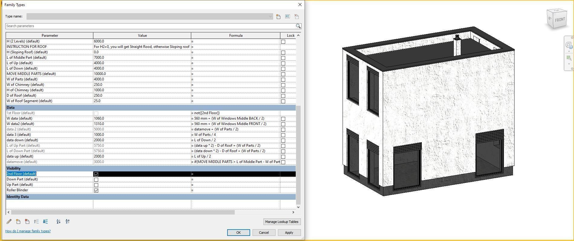 Full parametric HOUSE created in Revit Family Low-poly 3D model_14