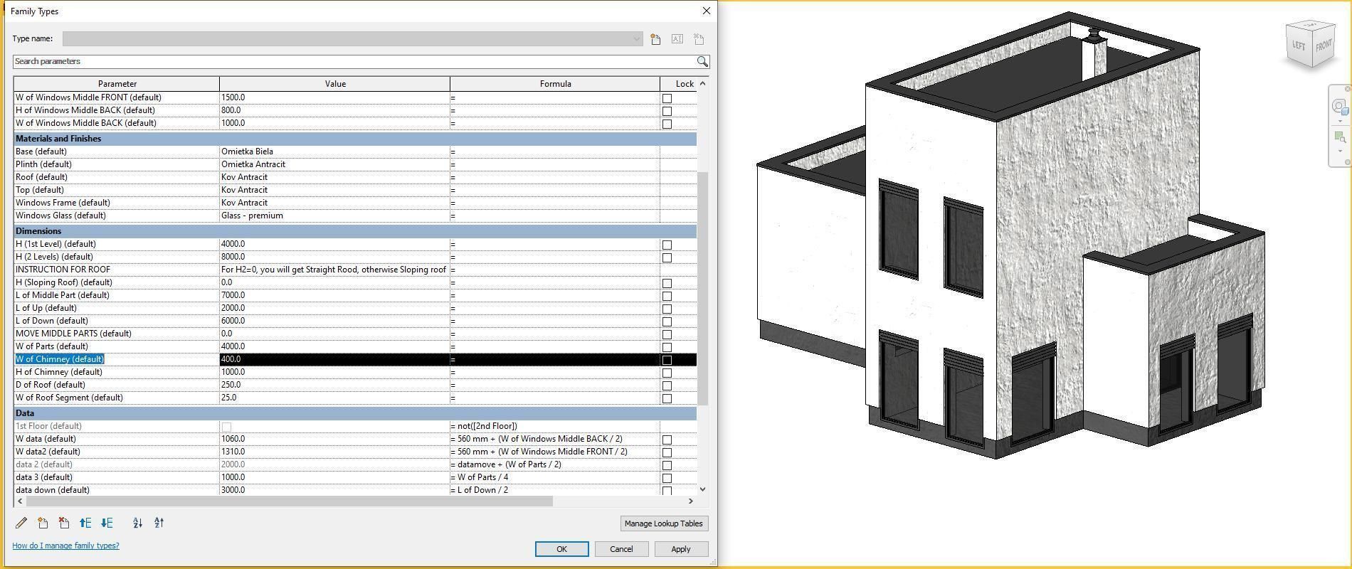 Full parametric HOUSE created in Revit Family Low-poly 3D model_24
