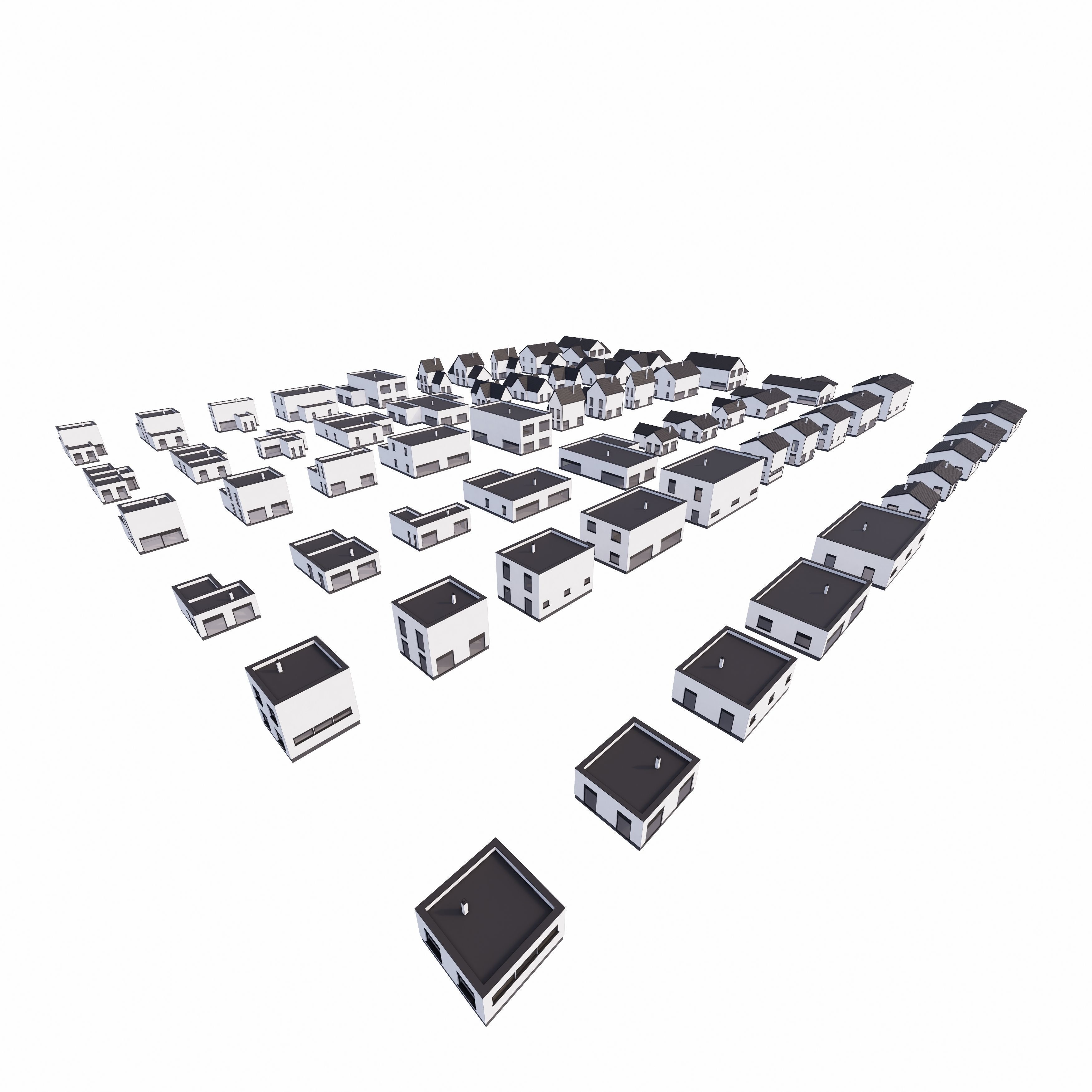 Full parametric HOUSE created in Revit Family Low-poly 3D model_2