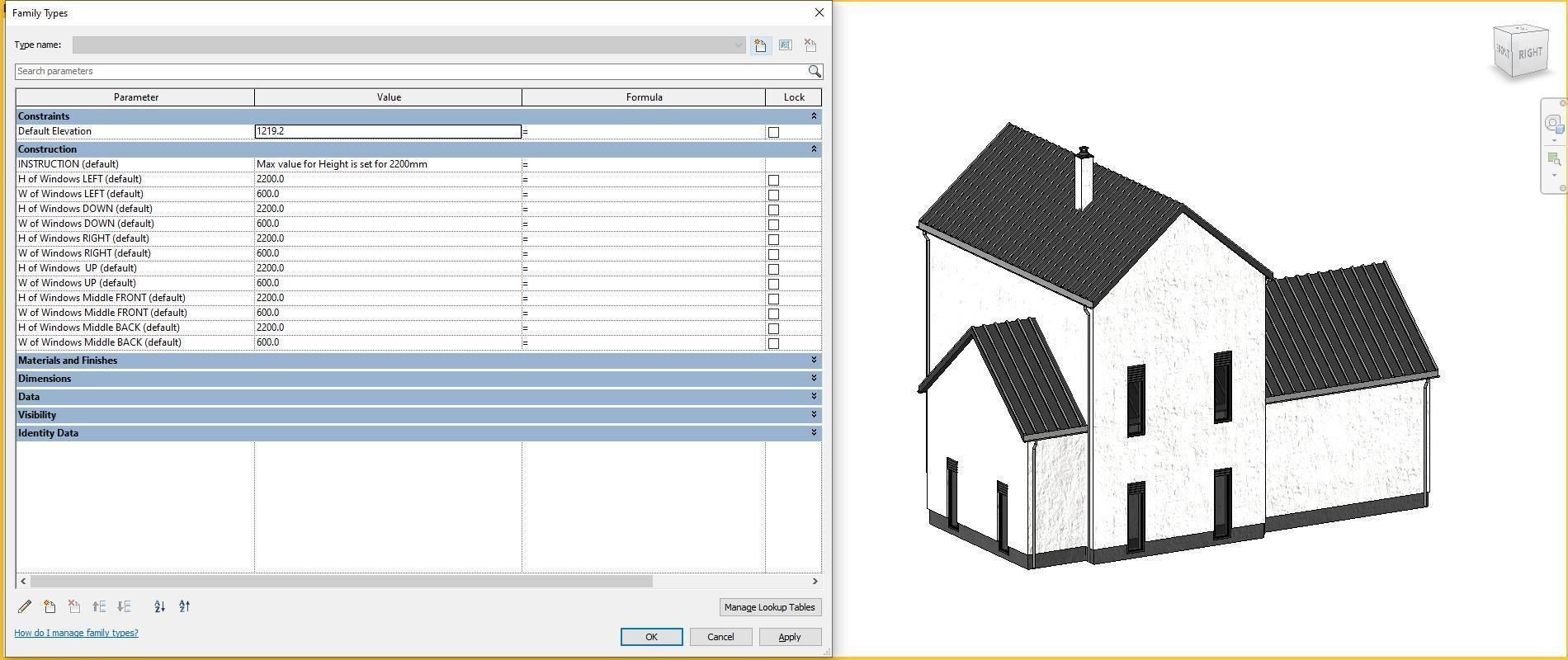 Full parametric HOUSE created in Revit Family Low-poly 3D model_35