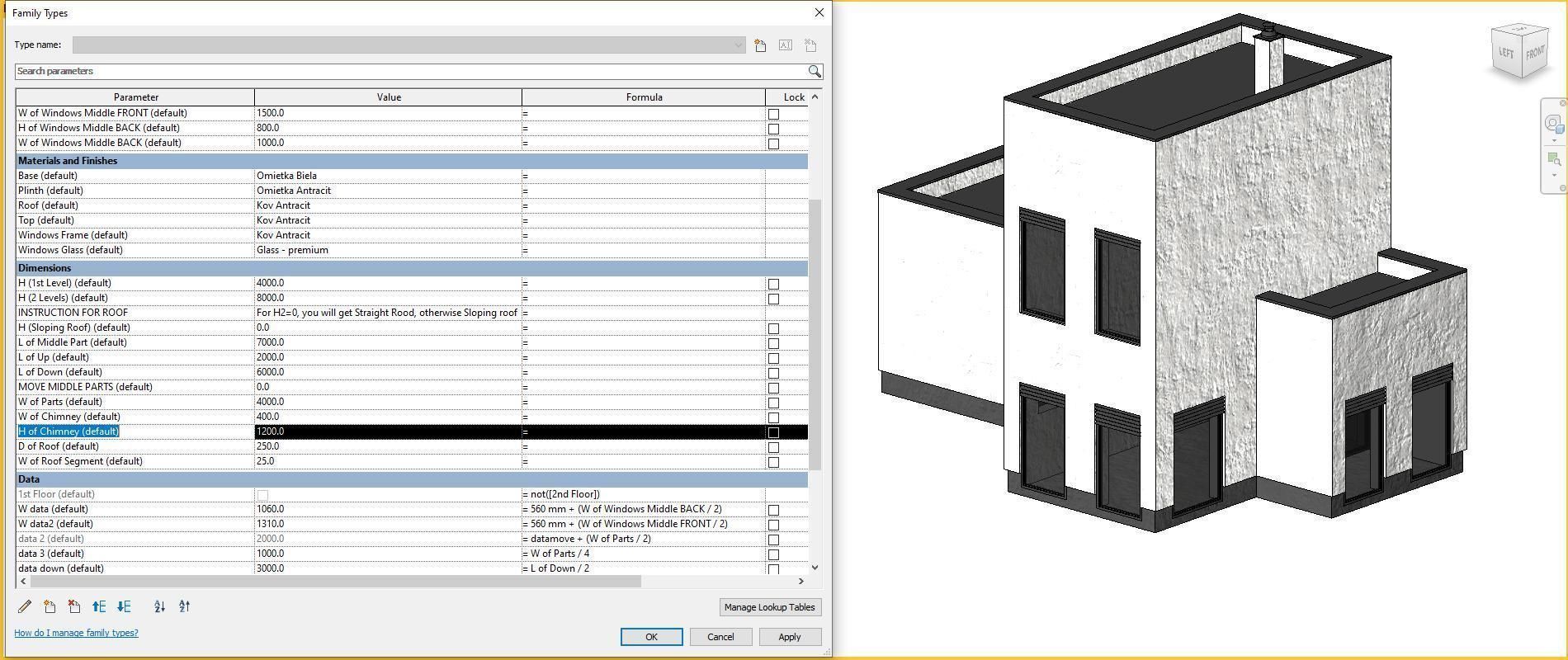 Full parametric HOUSE created in Revit Family Low-poly 3D model_25