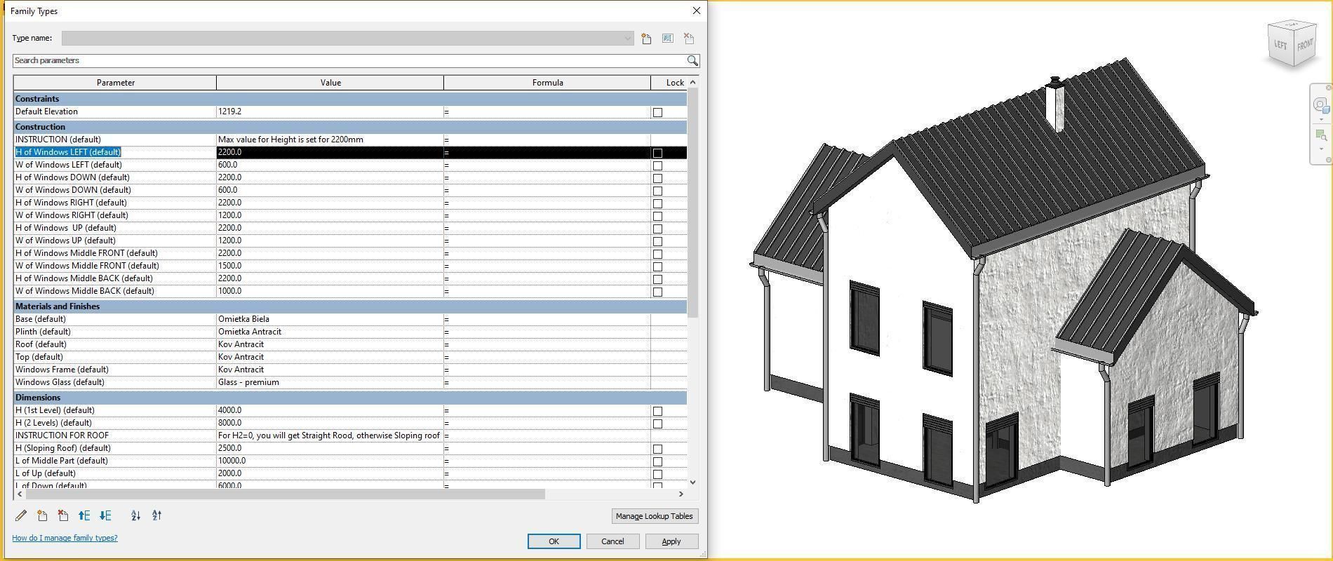 Full parametric HOUSE created in Revit Family Low-poly 3D model_33