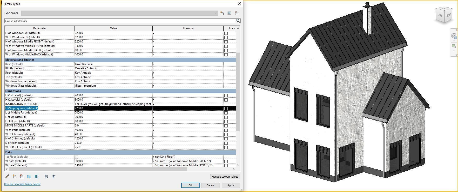 Full parametric HOUSE created in Revit Family Low-poly 3D model_27