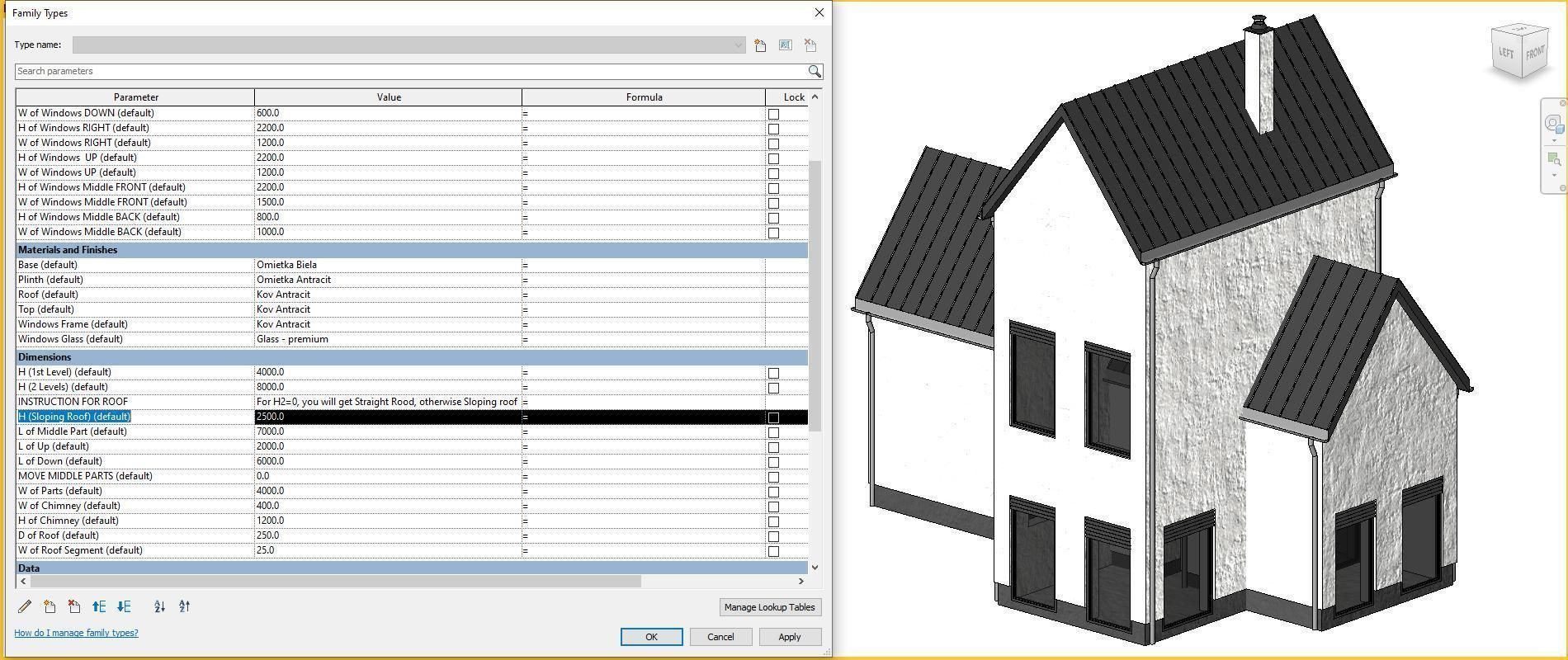 Full parametric HOUSE created in Revit Family Low-poly 3D model_28