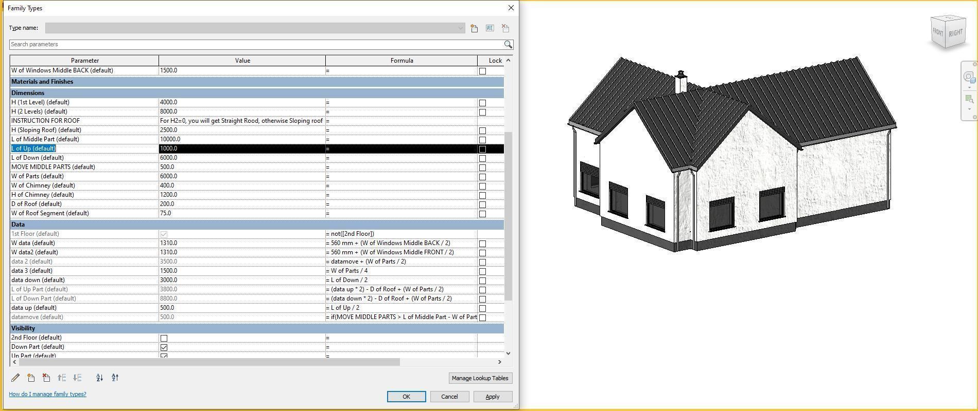 Full parametric HOUSE created in Revit Family Low-poly 3D model_41