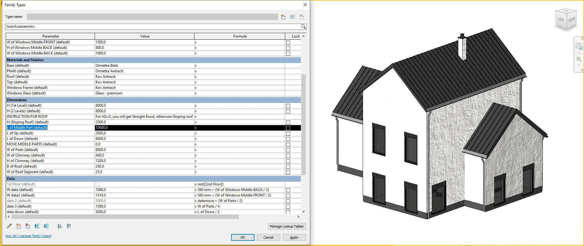 Full parametric HOUSE created in Revit Family Low-poly 3D model_30