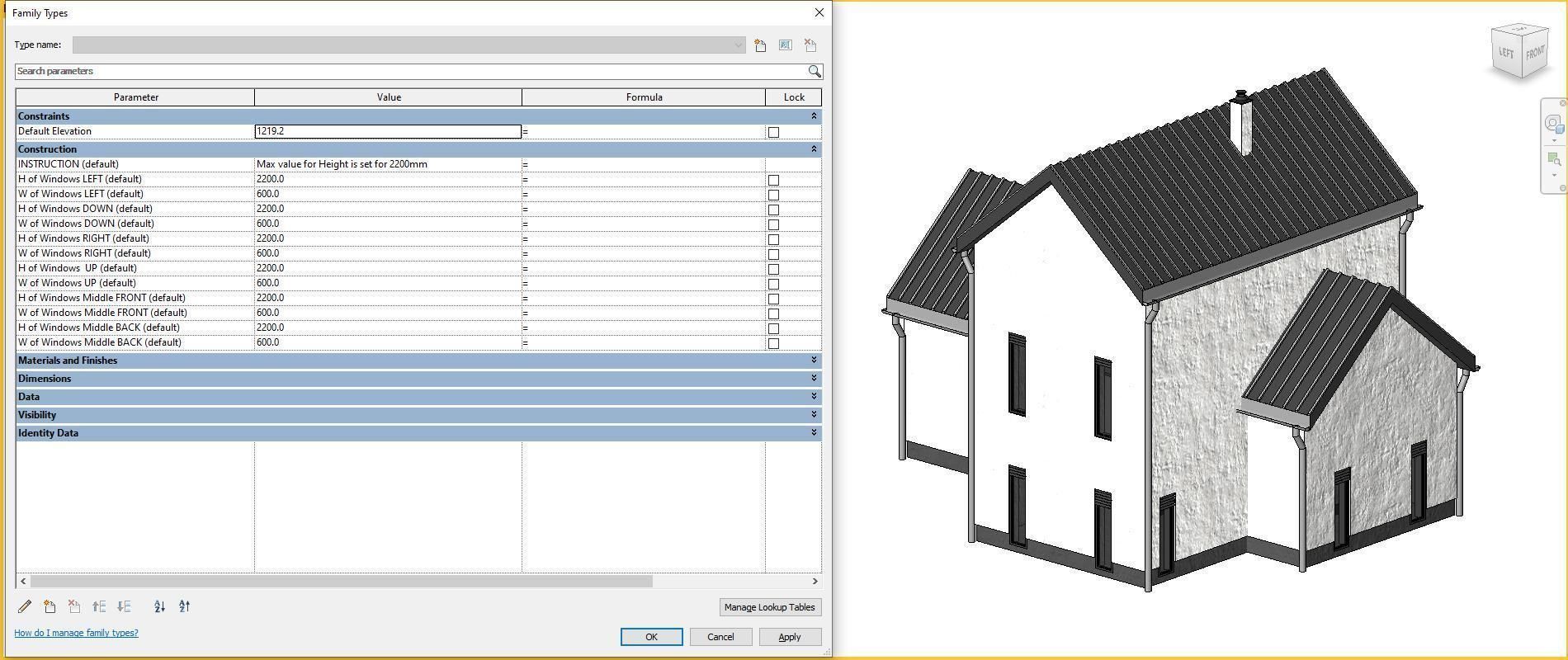 Full parametric HOUSE created in Revit Family Low-poly 3D model_34