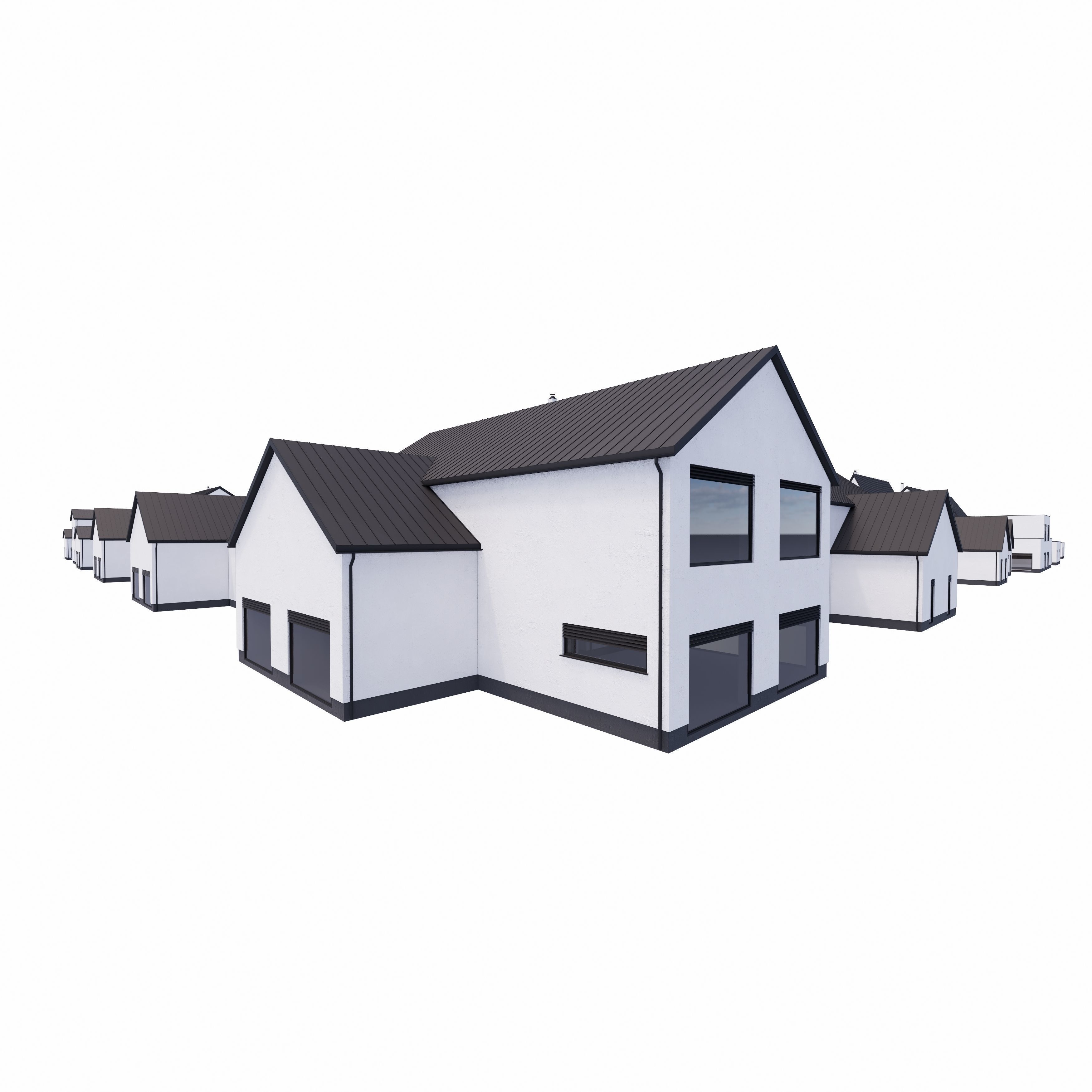 Full parametric HOUSE created in Revit Family Low-poly 3D model_7