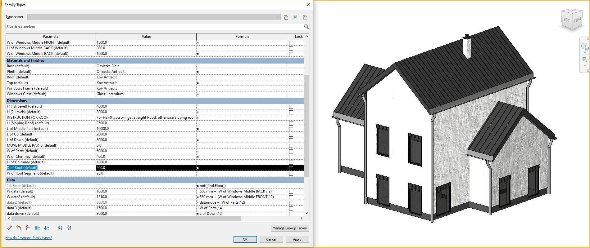 Full parametric HOUSE created in Revit Family Low-poly 3D model_31