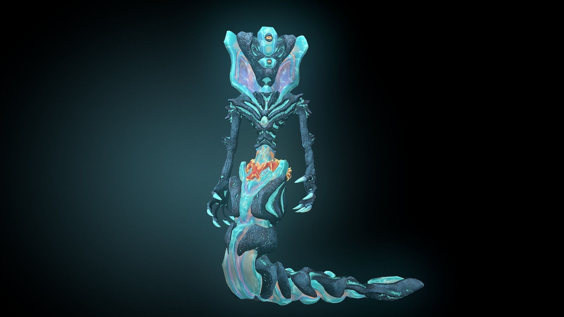 Monster Crystal Naga Low Poly Model Low-poly 3D model_33