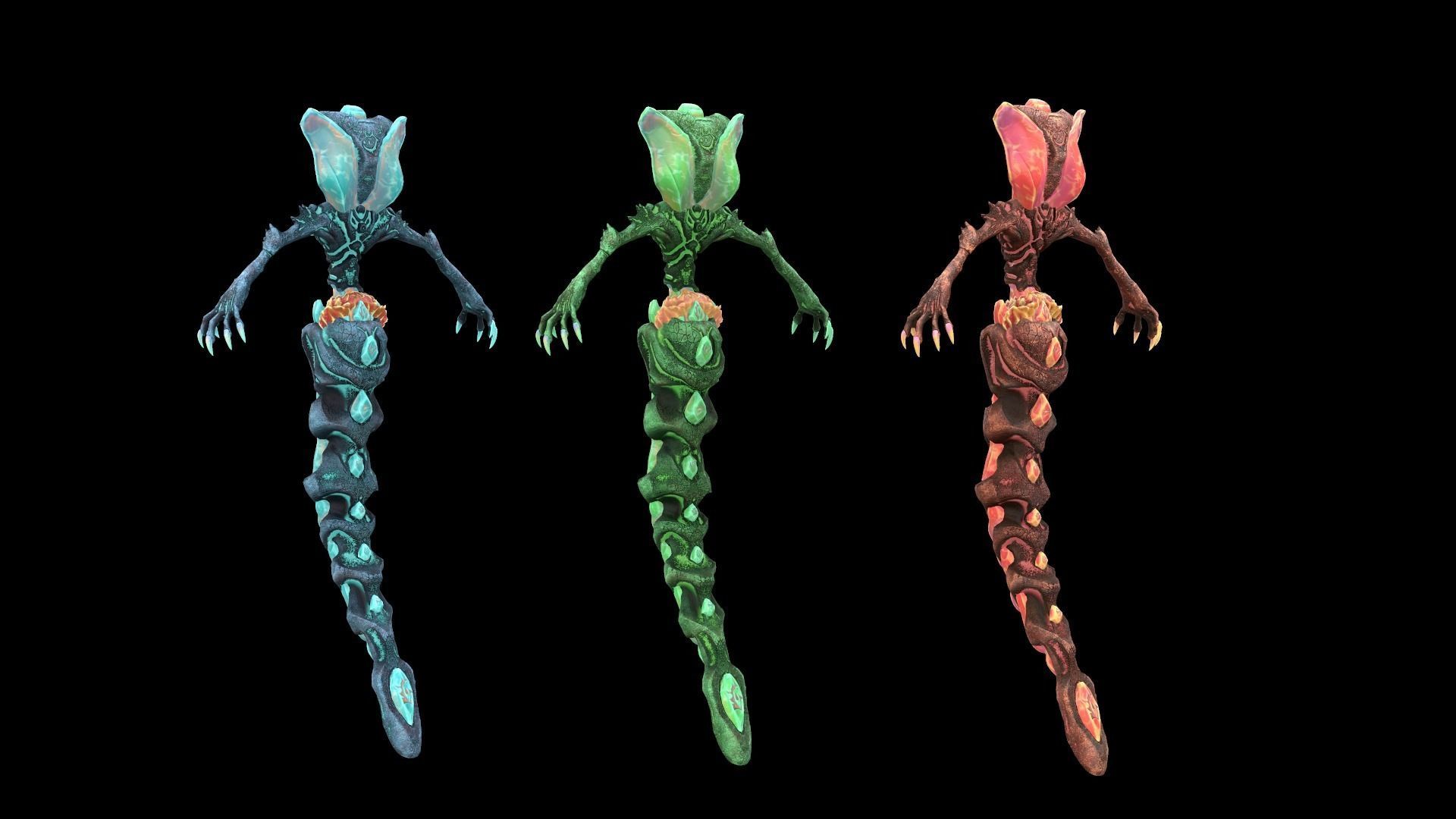 Monster Crystal Naga Low Poly Model Low-poly 3D model_5