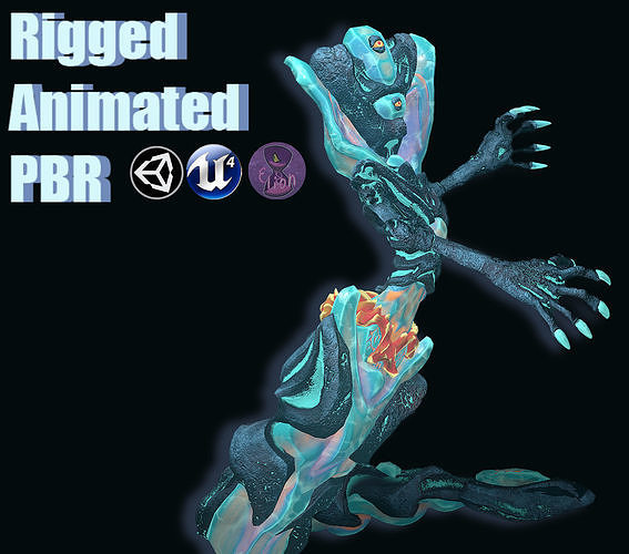 Monster Crystal Naga Low Poly Model Low-poly 3D model