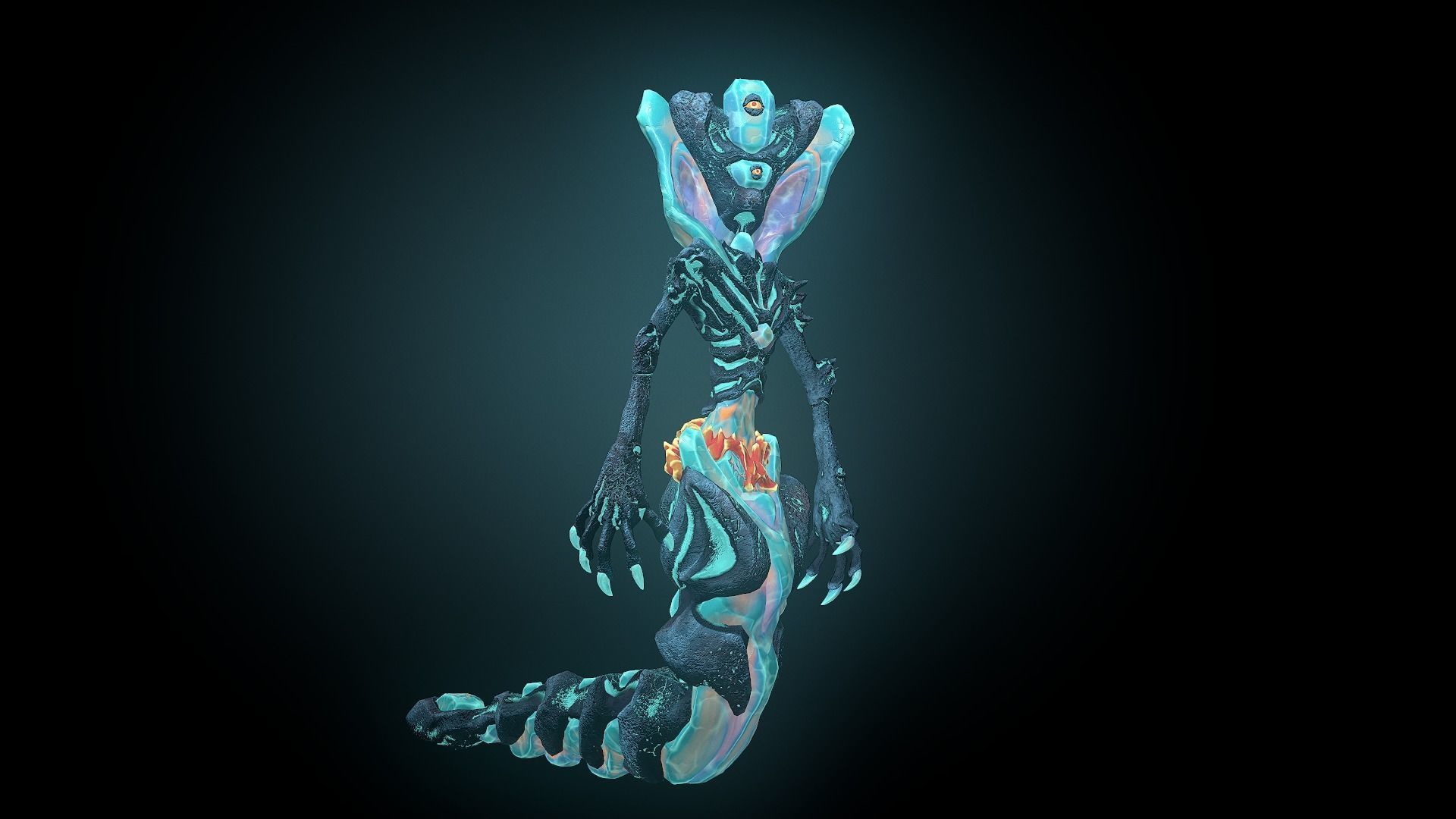 Monster Crystal Naga Low Poly Model Low-poly 3D model_25