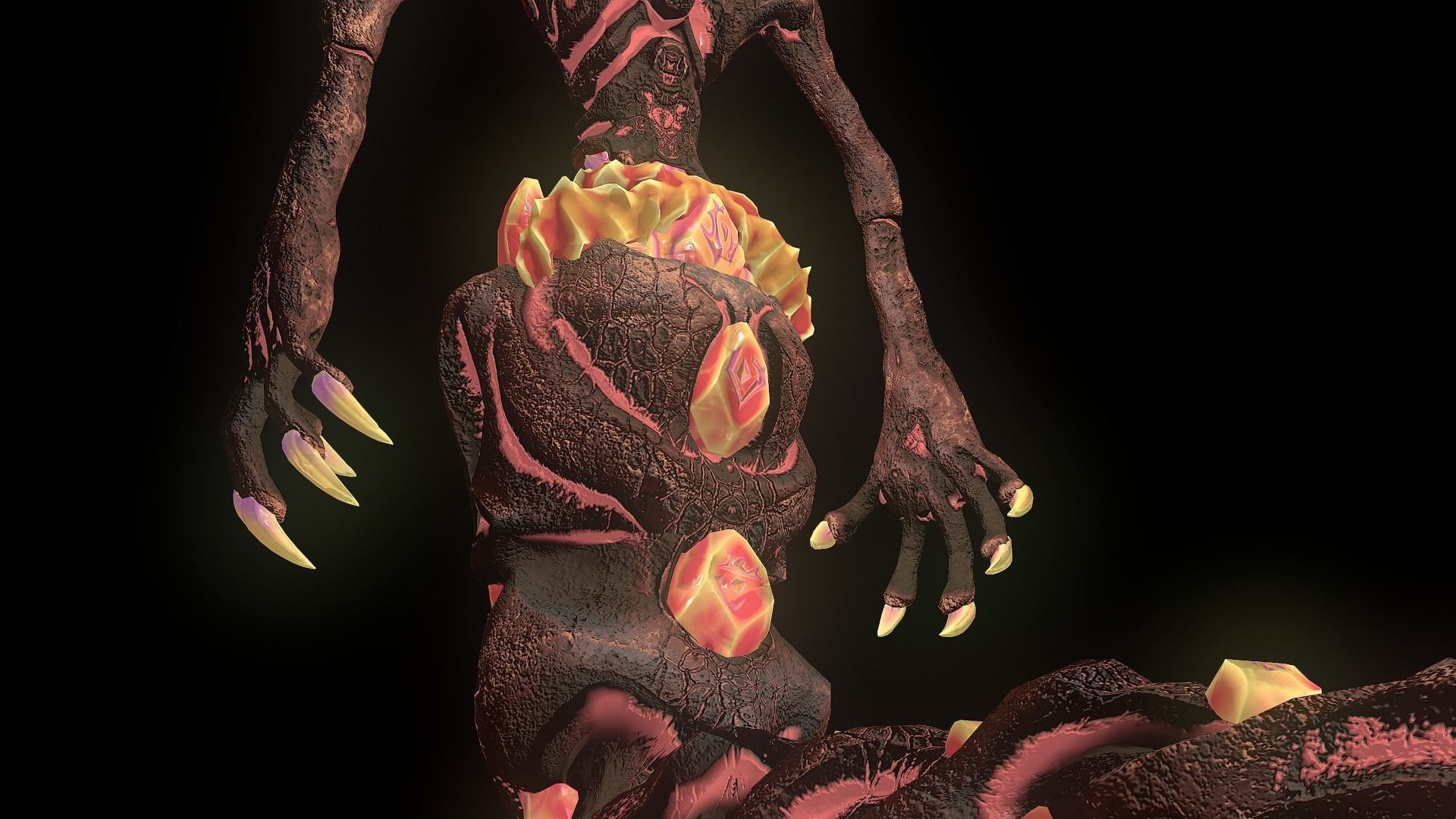 Monster Crystal Naga Low Poly Model Low-poly 3D model_36
