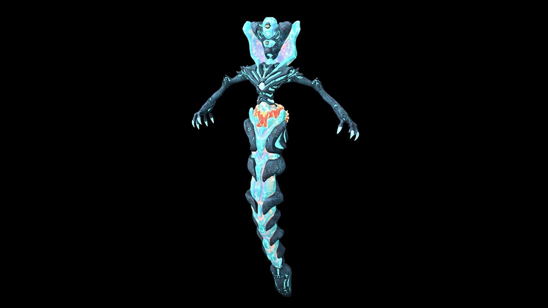 Monster Crystal Naga Low Poly Model Low-poly 3D model_10