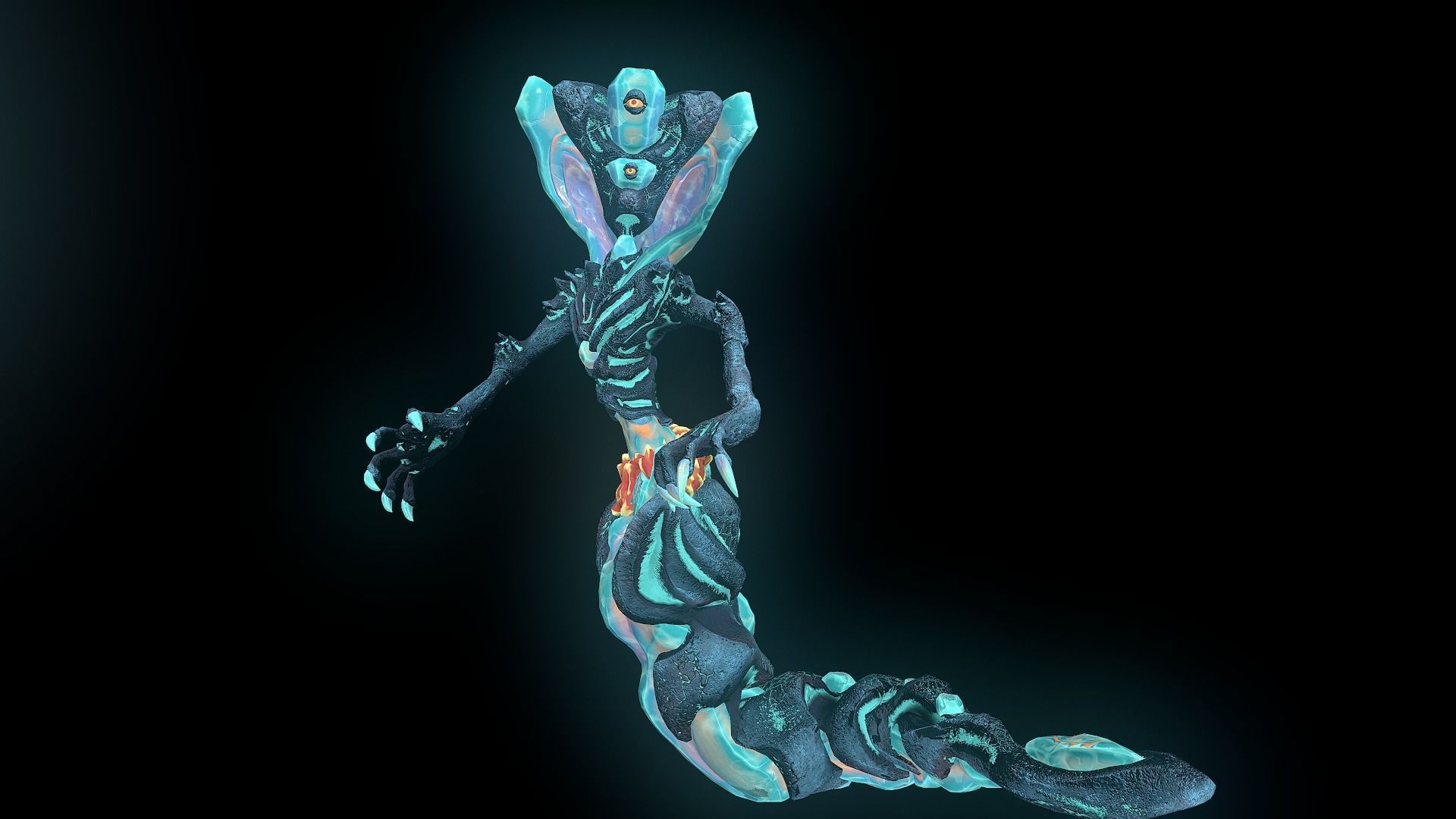 Monster Crystal Naga Low Poly Model Low-poly 3D model_23