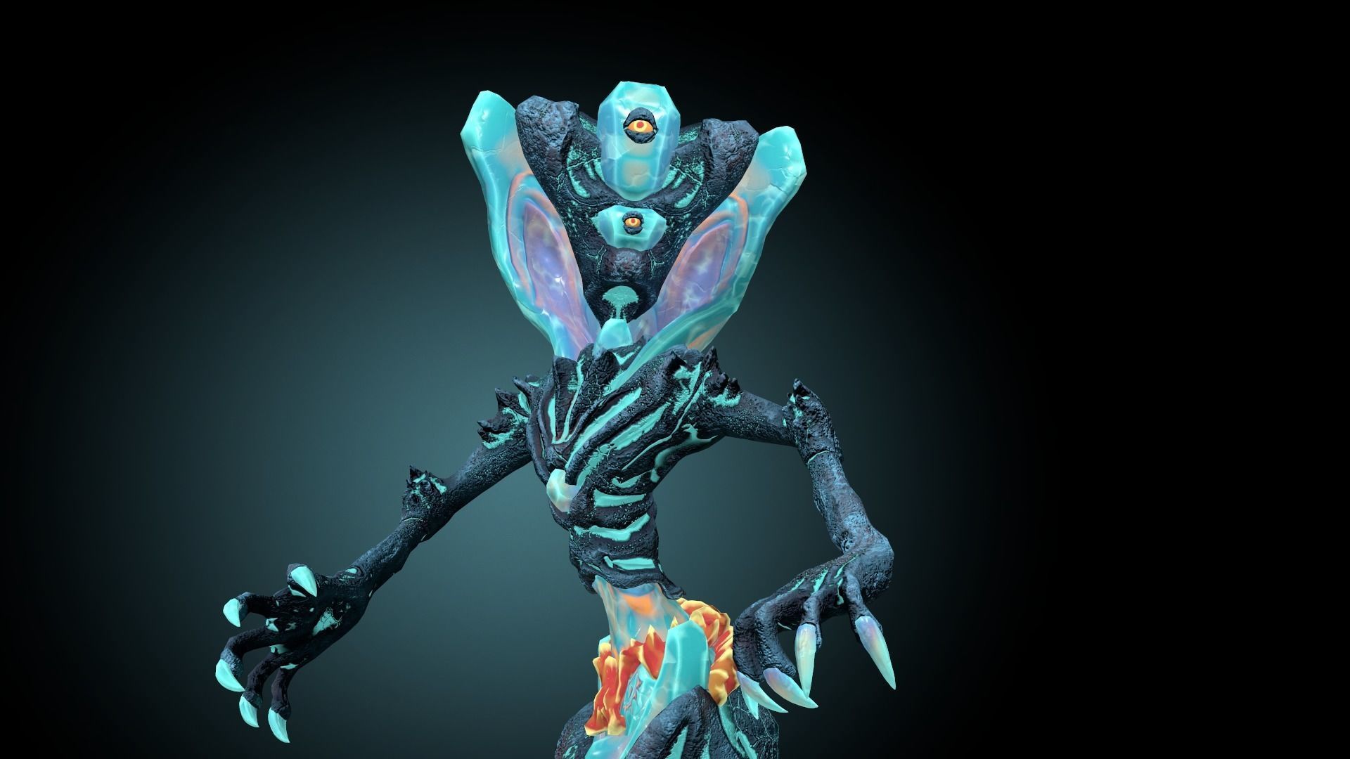 Monster Crystal Naga Low Poly Model Low-poly 3D model_20