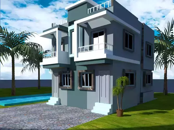 3d exterior model  made between 3027 square fit 