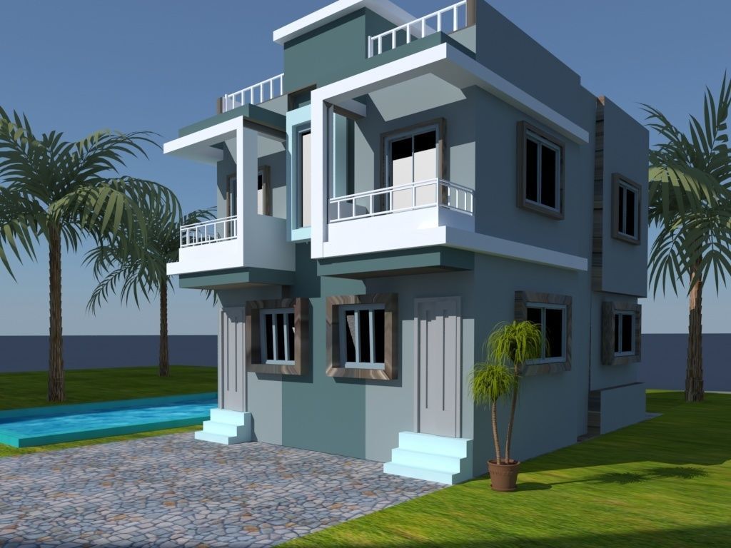3d exterior model  made between 3027 square fit  3D model_3