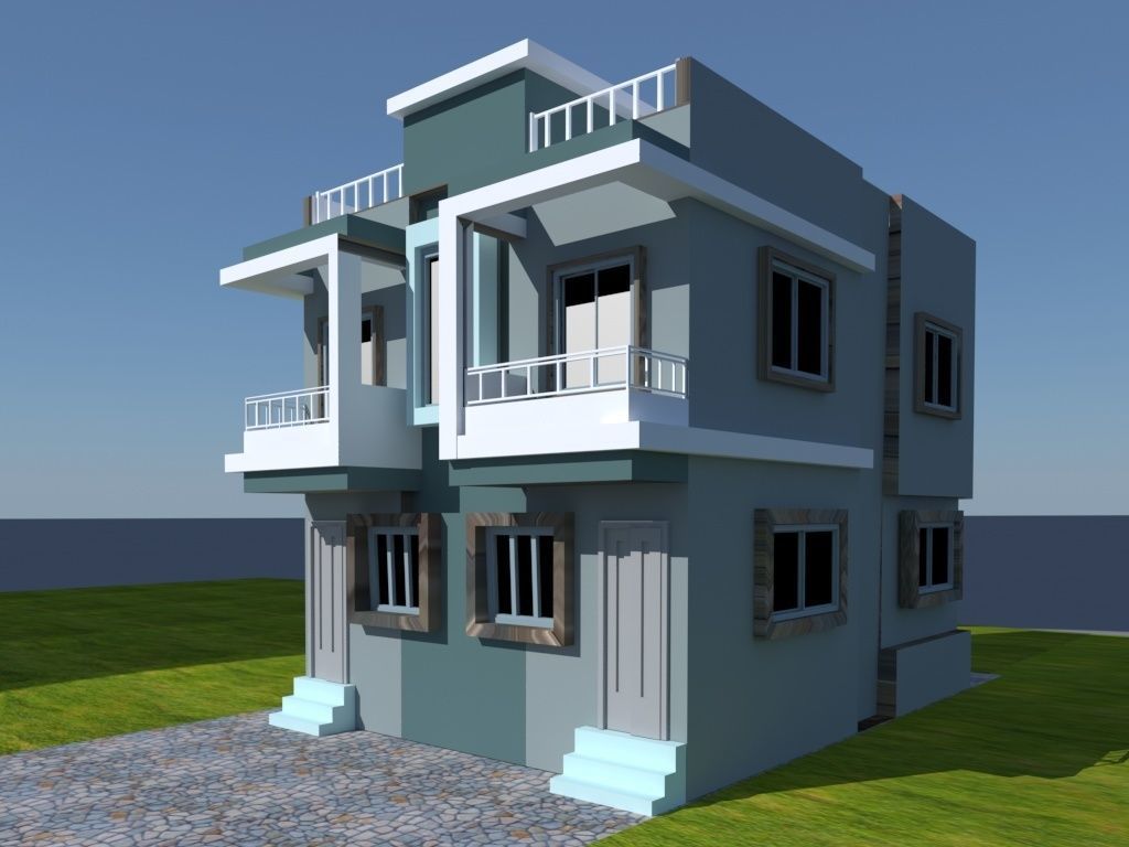 3d exterior model  made between 3027 square fit  3D model_4
