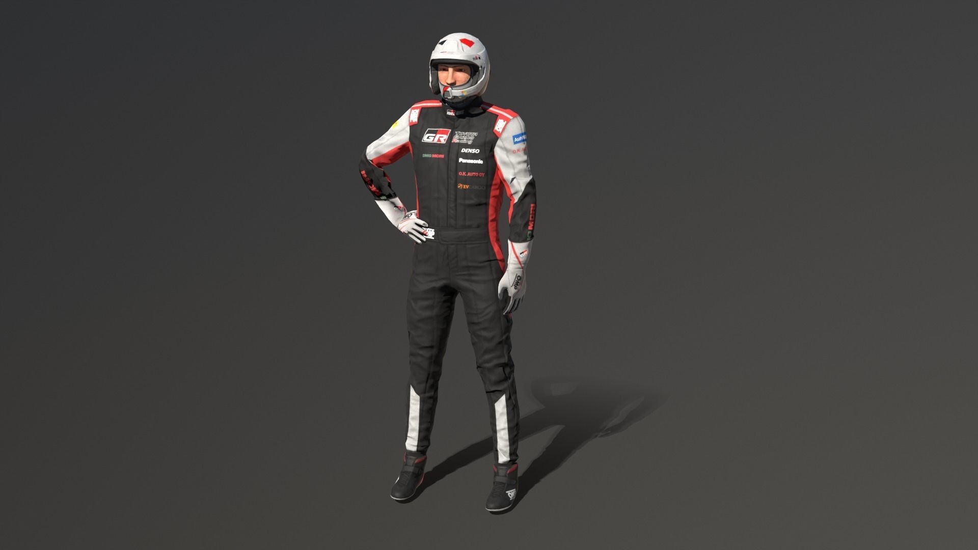 Rally Pilot  Low-poly 3D model_5