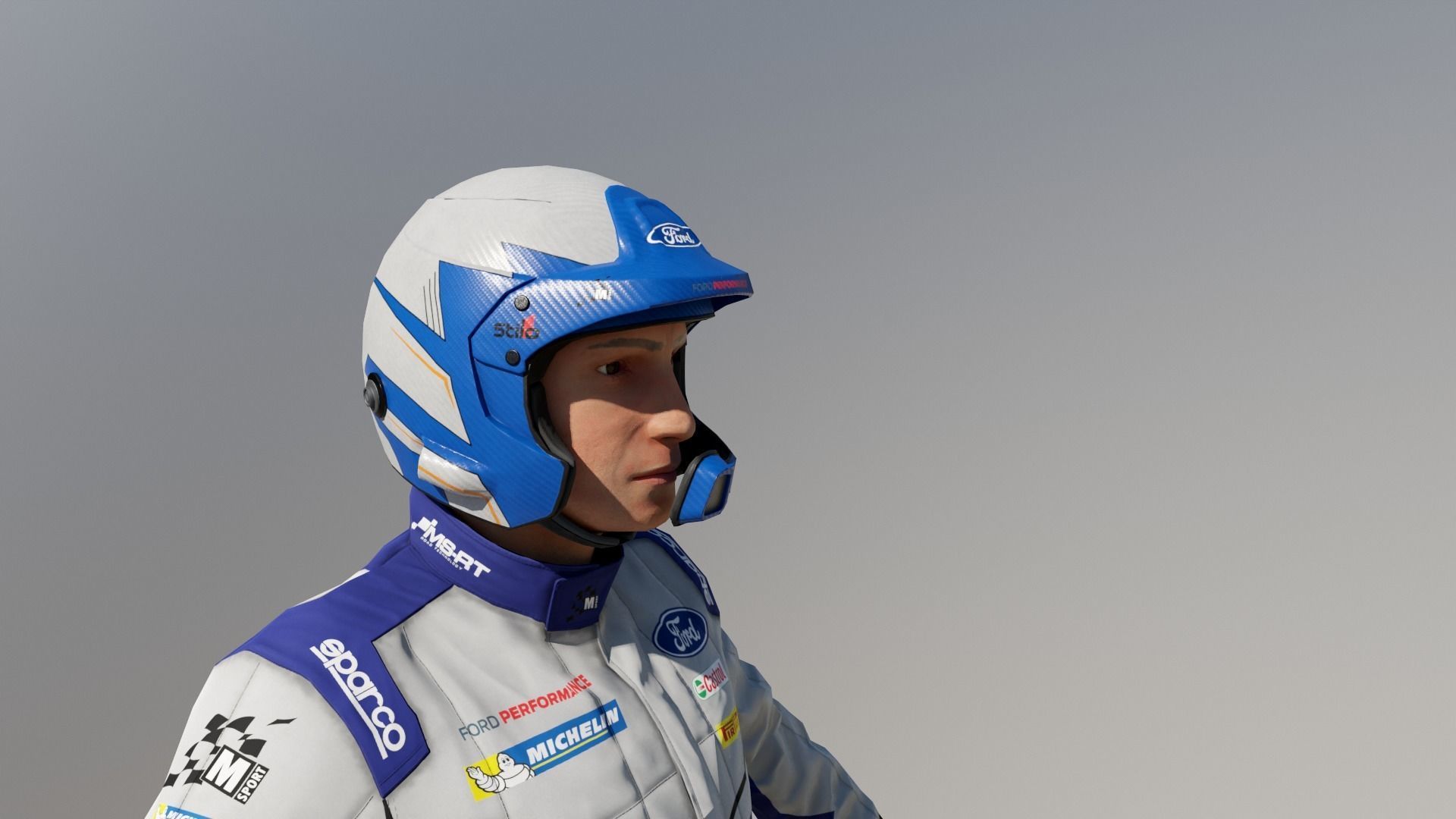 Rally Pilot  Low-poly 3D model_14