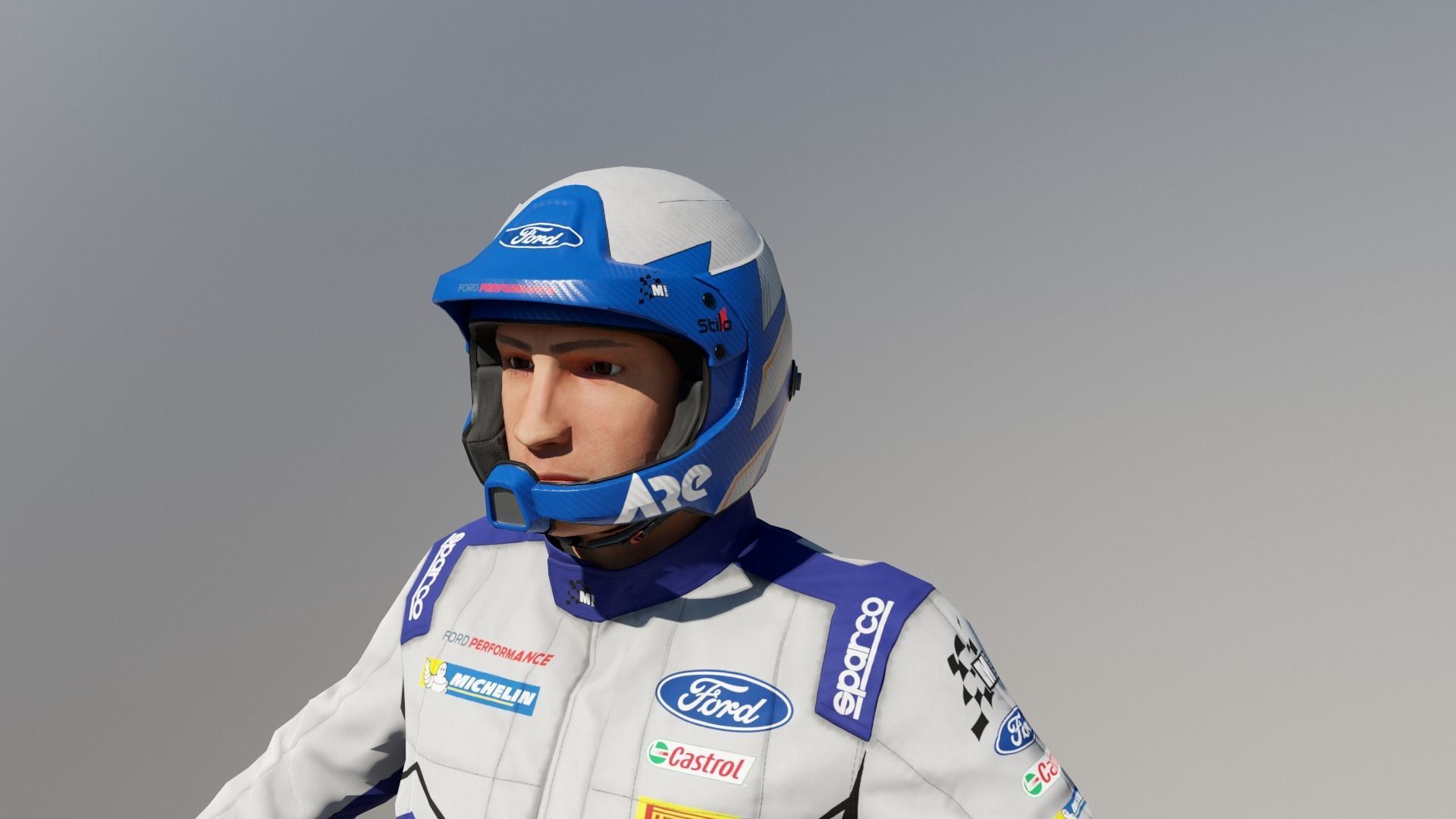 Rally Pilot  Low-poly 3D model_13