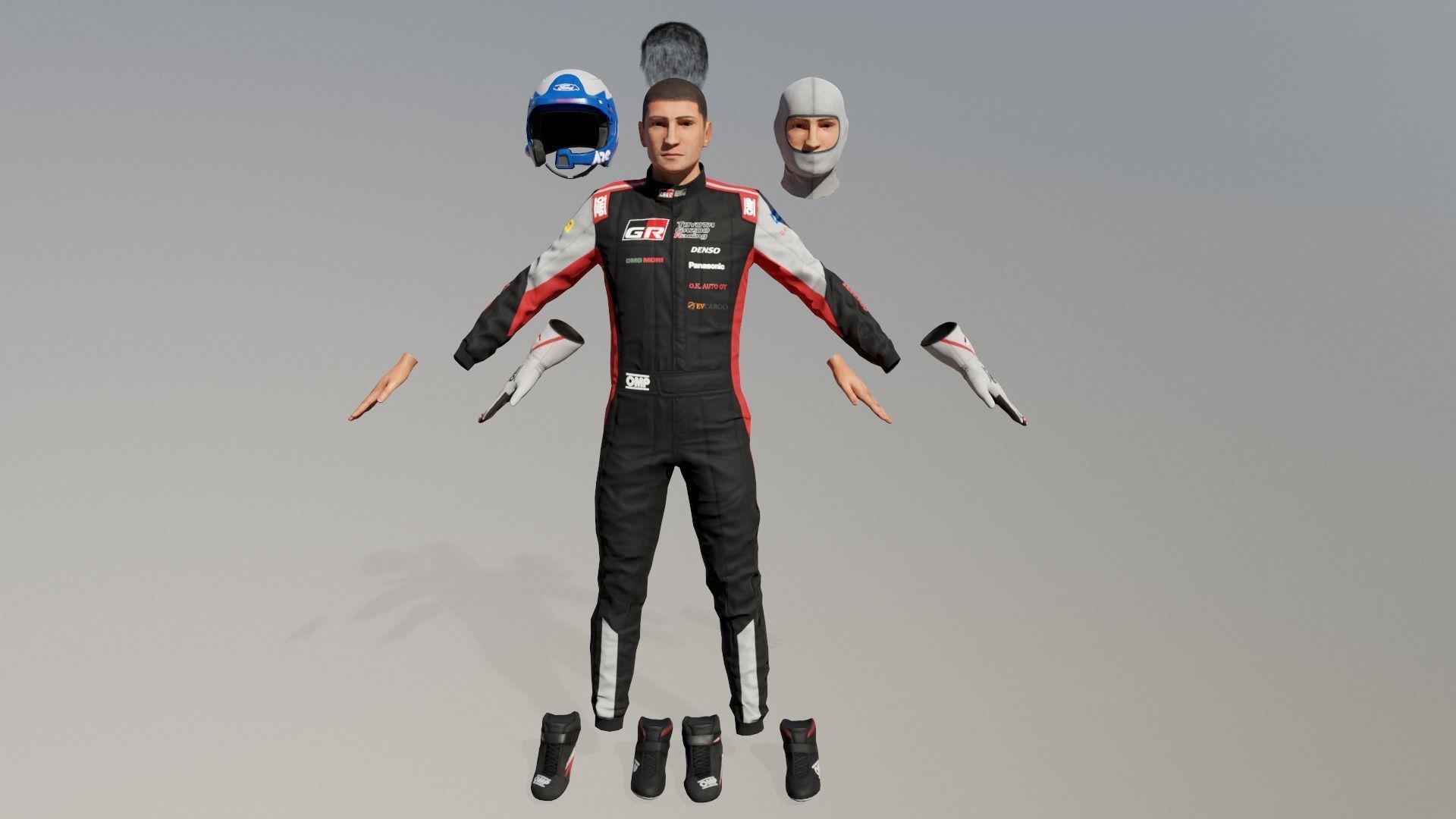 Rally Pilot  Low-poly 3D model_21