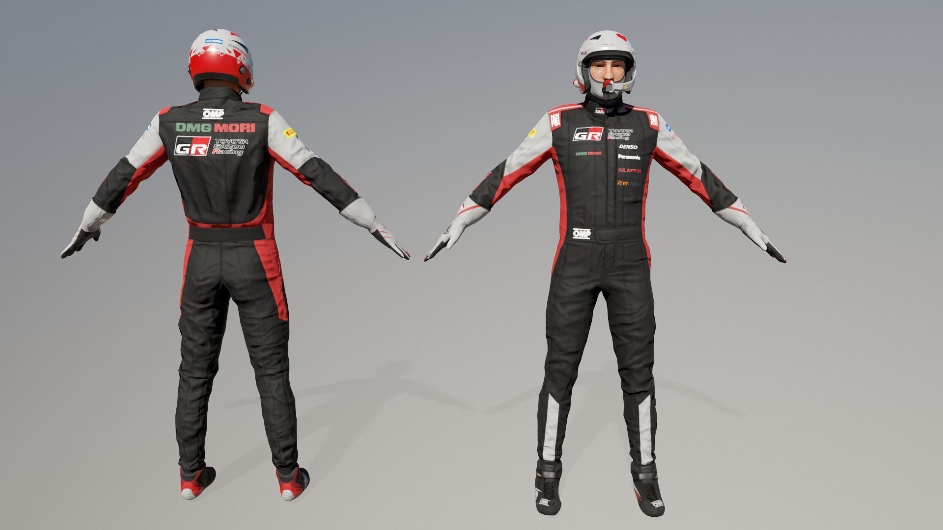 Rally Pilot  Low-poly 3D model_4