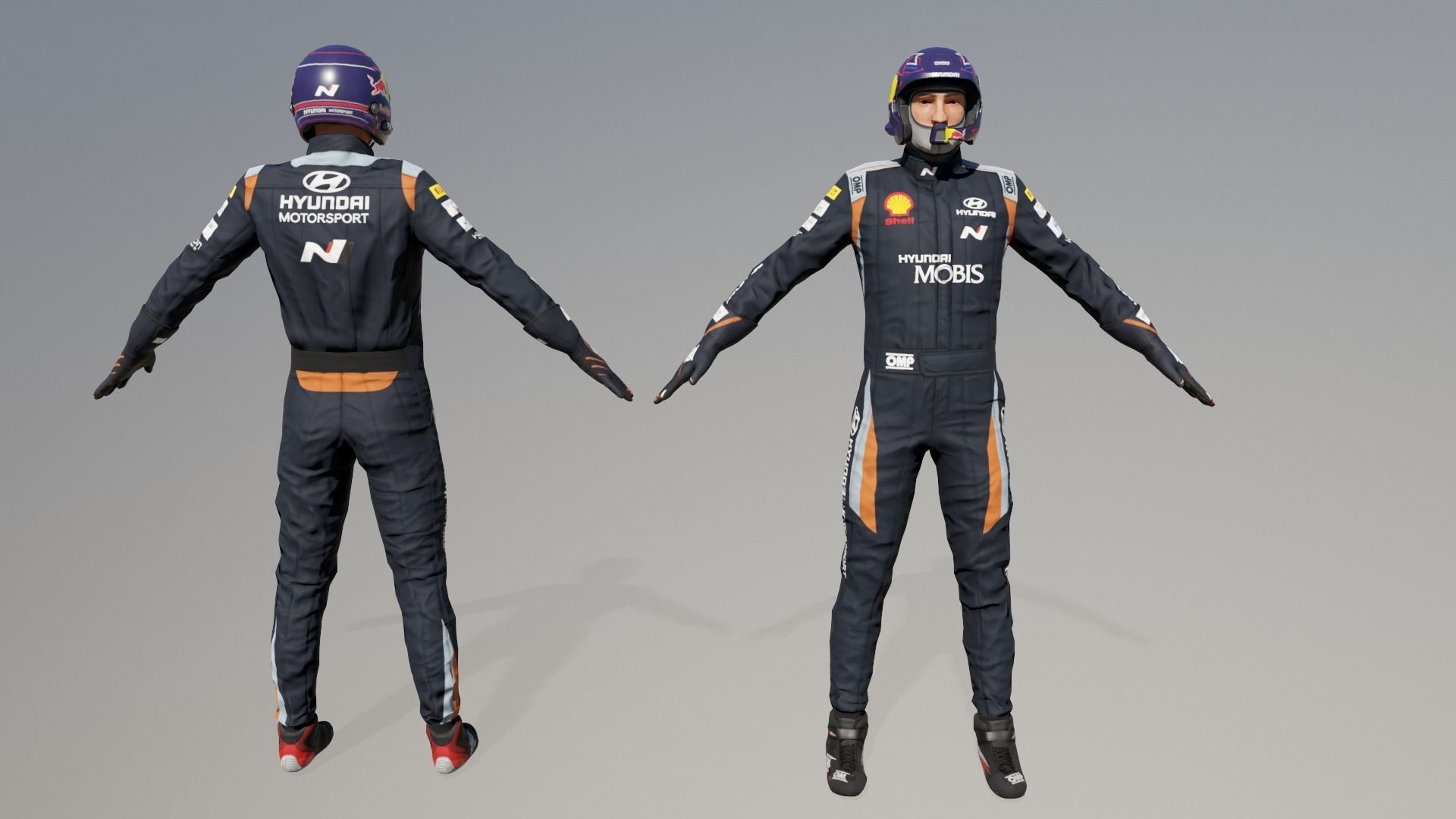 Rally Pilot  Low-poly 3D model_3