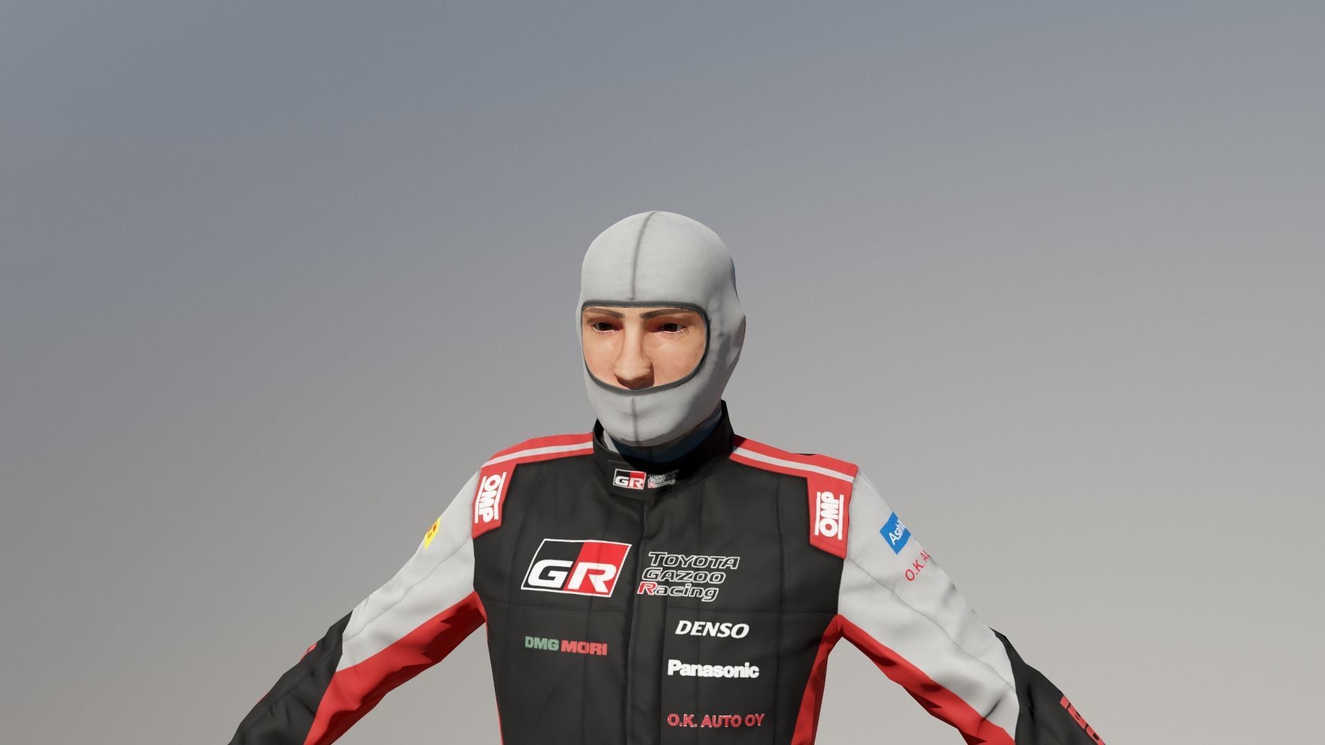 Rally Pilot  Low-poly 3D model_7