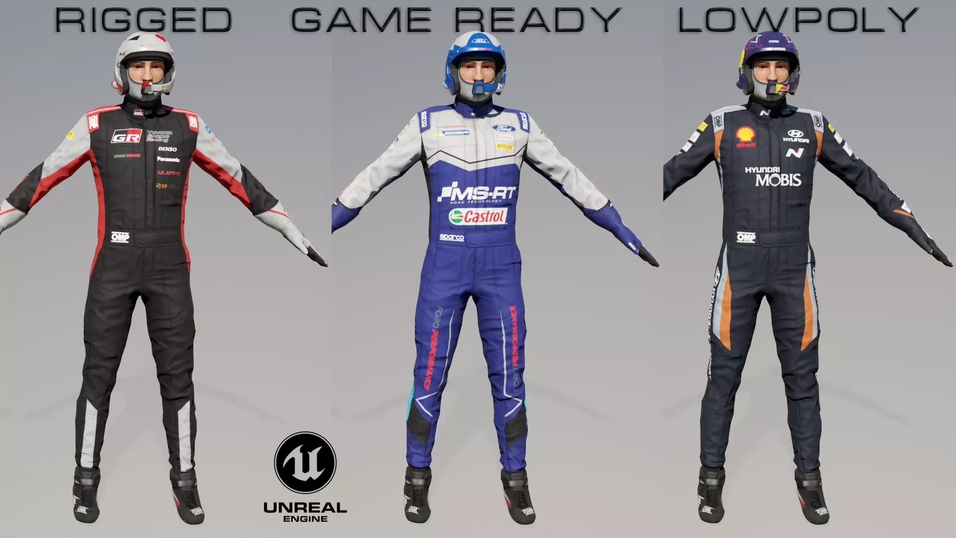 Rally Pilot  Low-poly 3D model_0