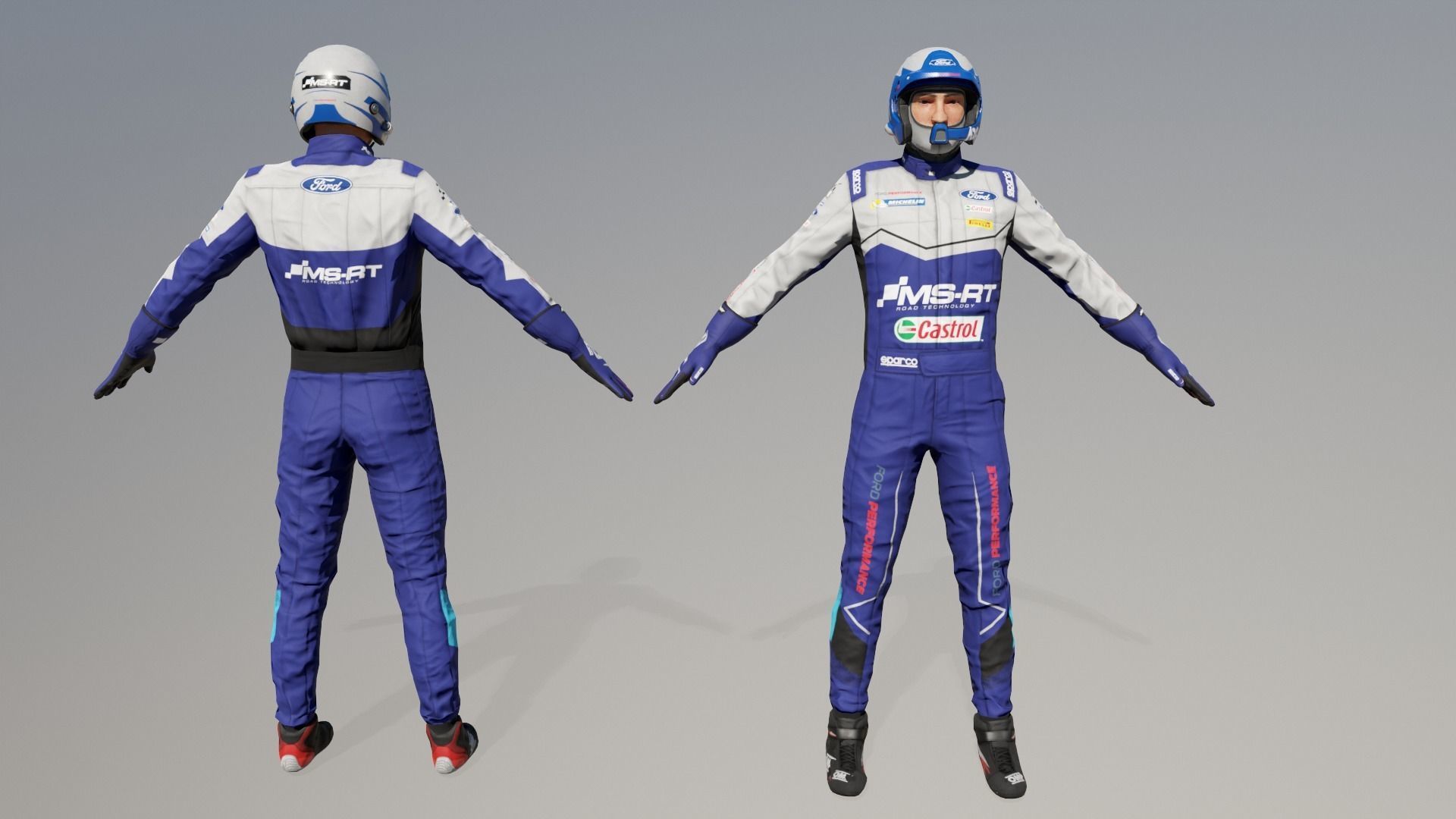 Rally Pilot  Low-poly 3D model_2