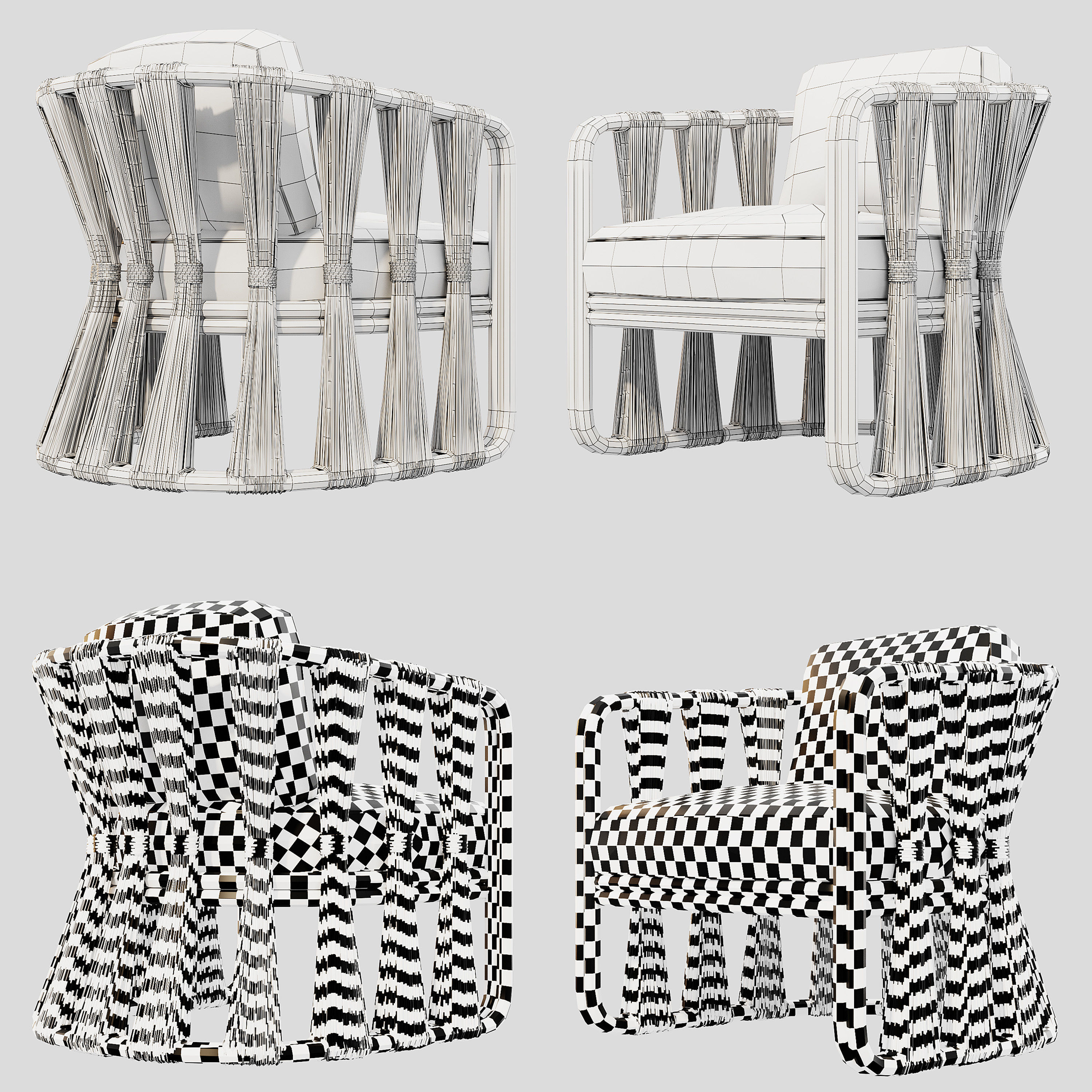 Strings Attached Lounge Chair 3D model_4