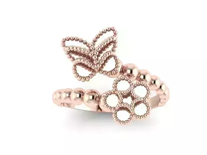 butterfly ring gold 3D print model