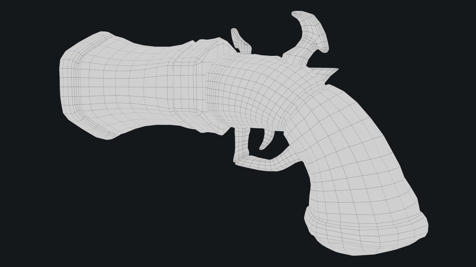 Stylized Hand Cannon  Low-poly 3D model_28