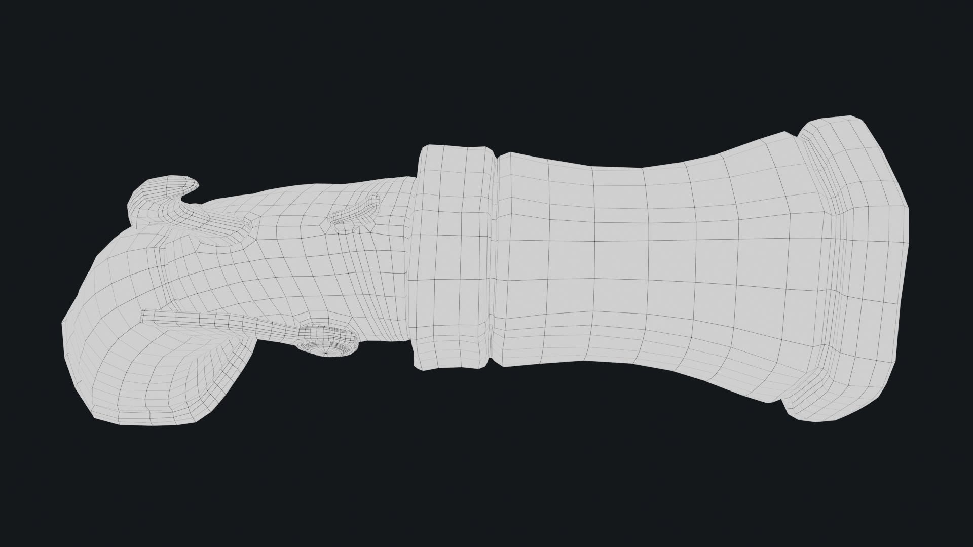 Stylized Hand Cannon  Low-poly 3D model_16