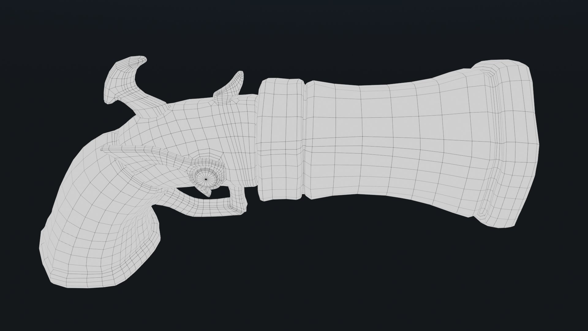 Stylized Hand Cannon  Low-poly 3D model_14