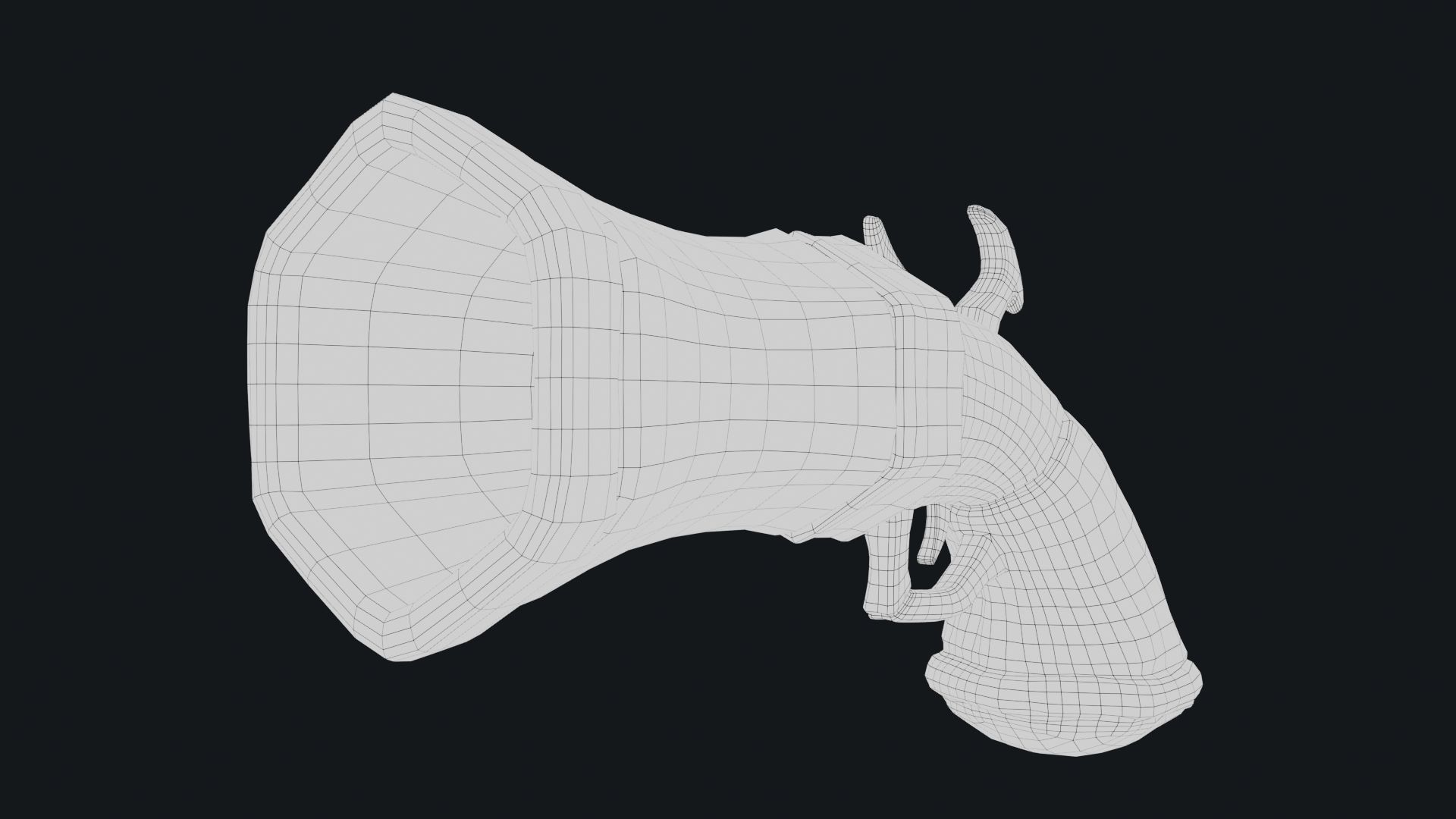 Stylized Hand Cannon  Low-poly 3D model_34