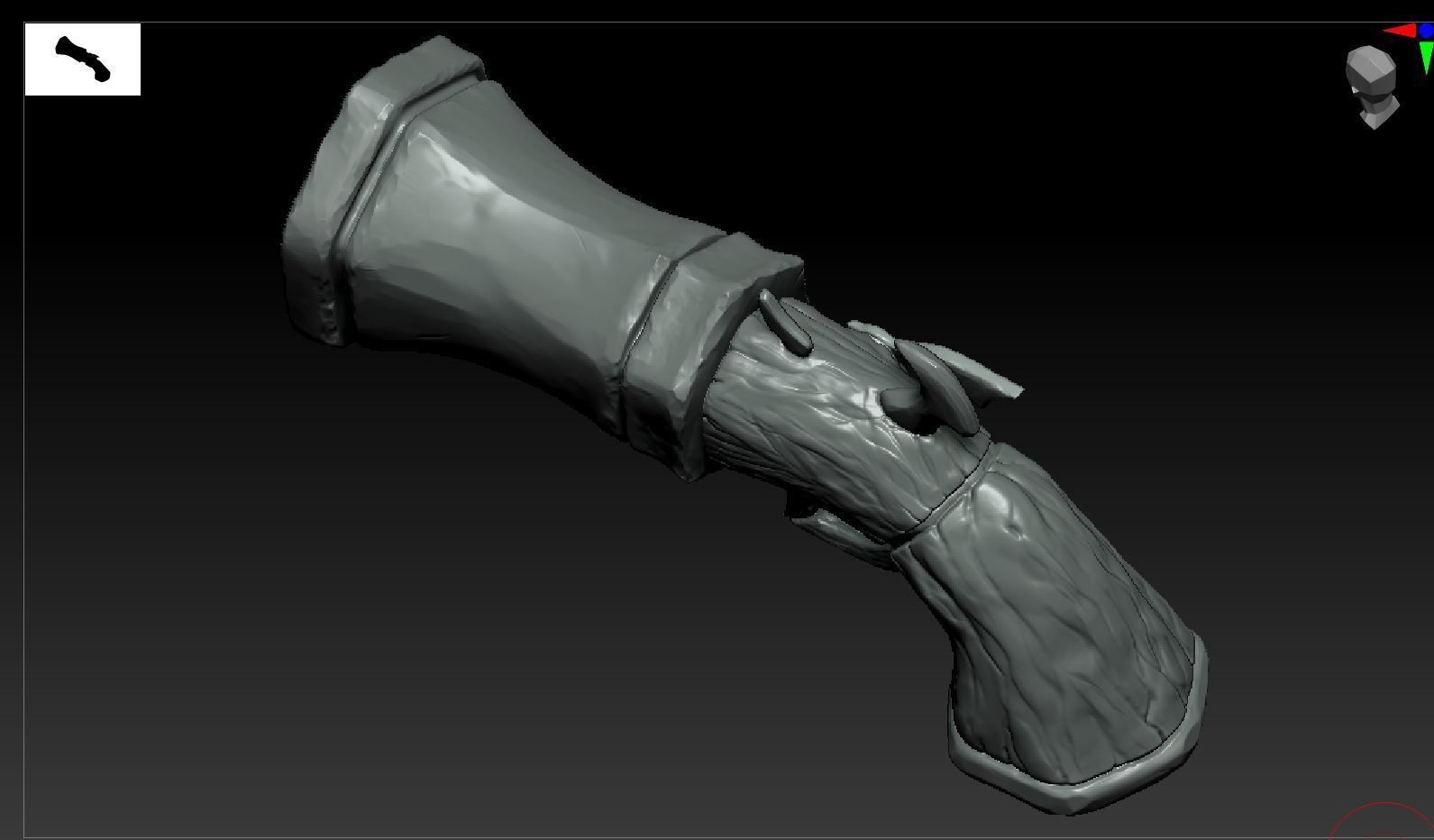 Stylized Hand Cannon  Low-poly 3D model_68