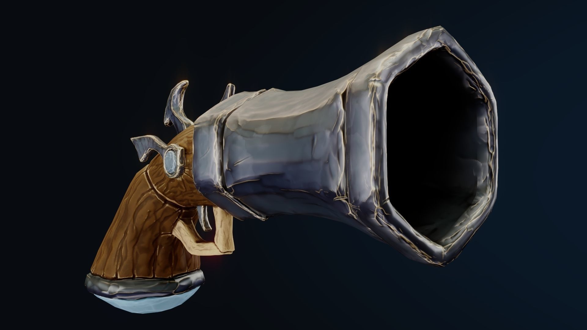 Stylized Hand Cannon  Low-poly 3D model_5