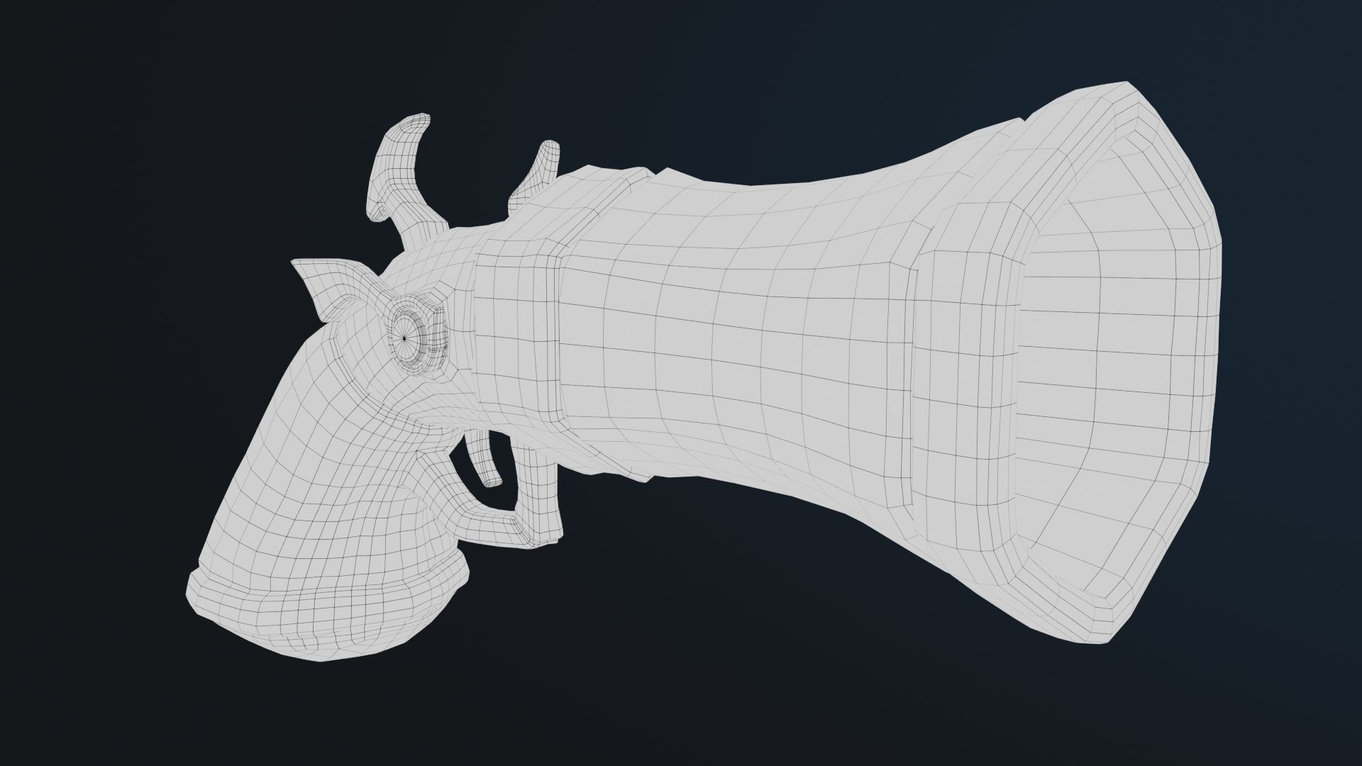 Stylized Hand Cannon  Low-poly 3D model_4